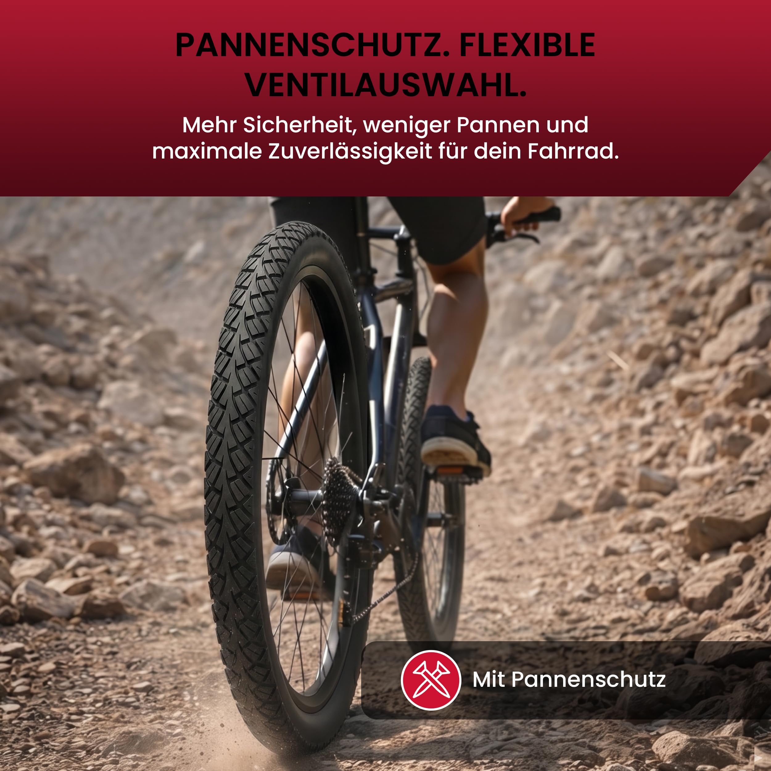2er Set Fahrradreifen 28x1,50 Zoll 40-622 700x38c Pannenschutz wählbar mit Schläuchen Autoventil Fahrradventil französisches Ventil – Trekkingreifen Allround für Citybike Trekkingrad