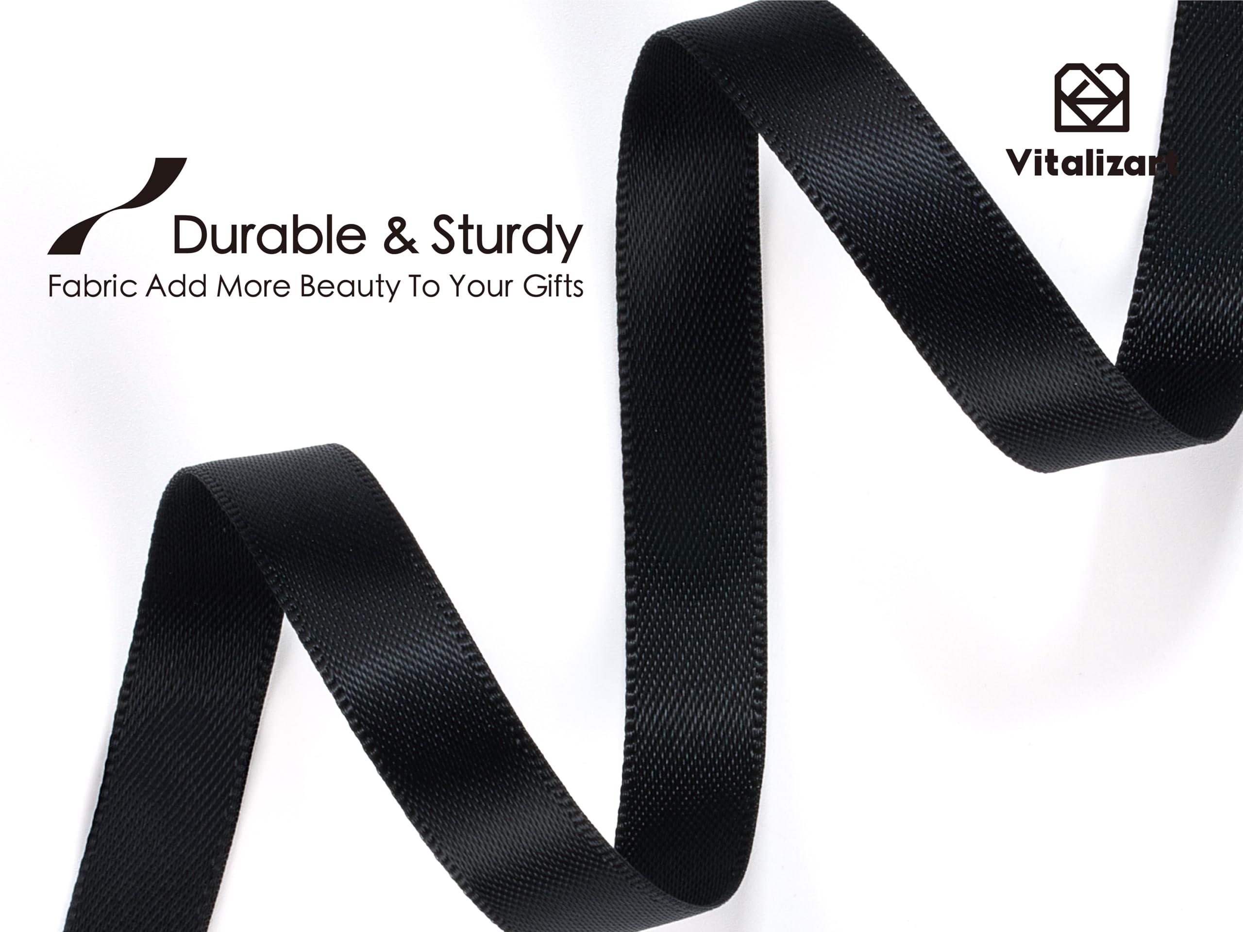 Snapklik.com : Black Satin Ribbon 3/8” X 100 Yards Ribbon For Gift ...