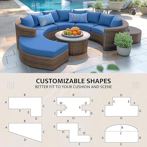 Miniatura 7 de mudilun Fundas de cojín impermeables para exteriores, 24 x 24 x 4 pulgadas, antideslizantes, para muebles de patio, interiores, con cremallera,