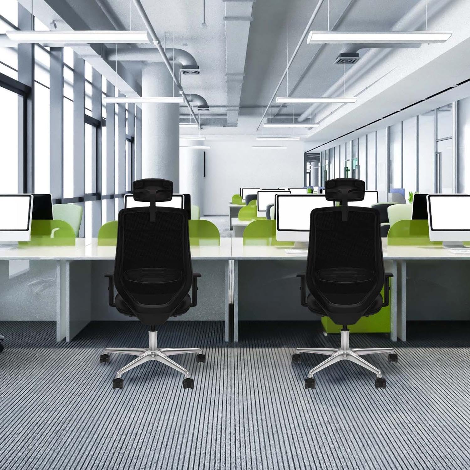 Piqueras y Crespo Mardos: la Mejor Silla de Escritorio Calidad Precio con Respaldo Fijo, cabecero 2D, Apoyo Lumbar 1D, Brazos 1D, Mecanismo Sincro/Traslack, para 24 Horas de Uso y 120 Kg