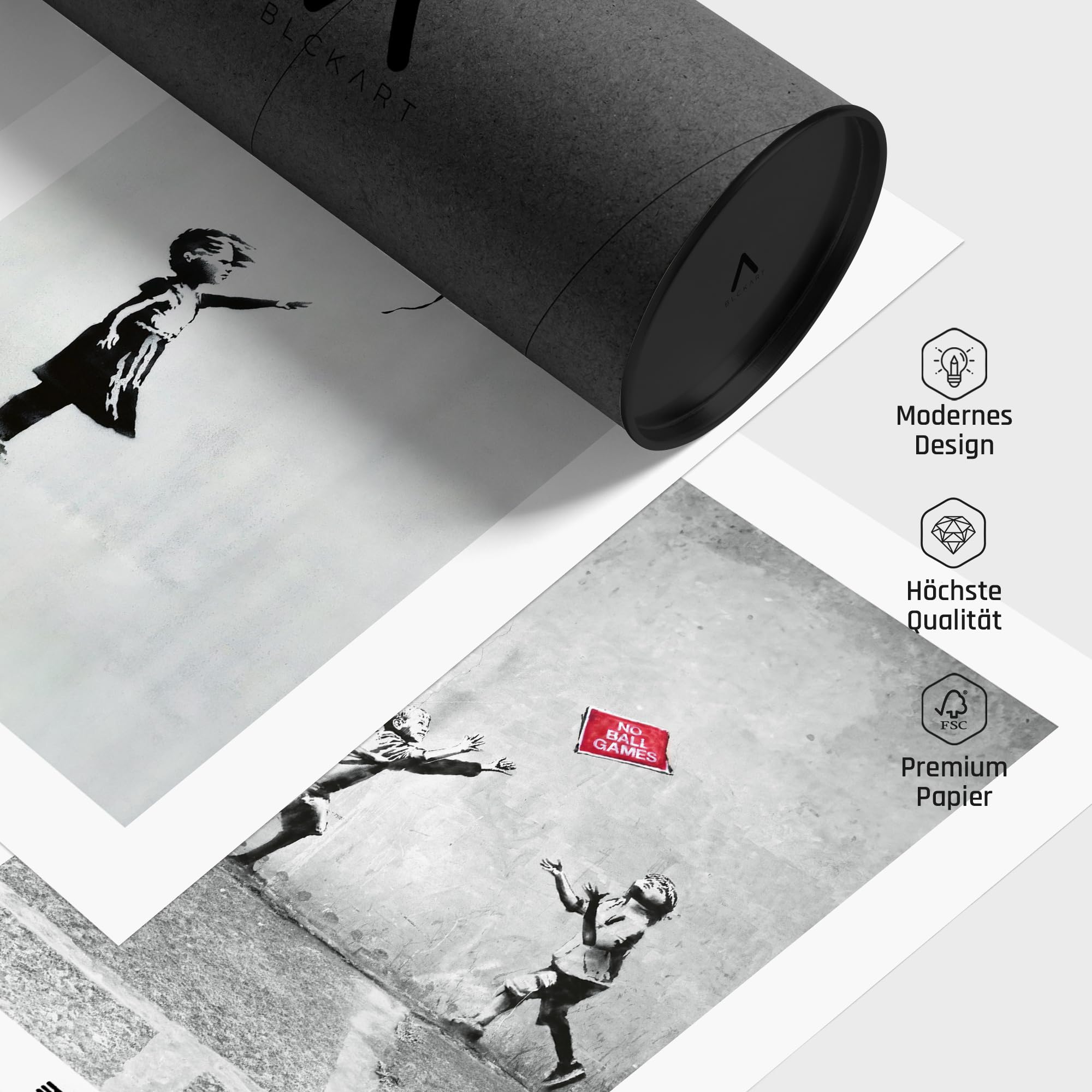 Banksy - Set di poster artistici da parete, immagini moderne, per camera da letto, soggiorno, decorazione per la casa, ufficio, quadri artistici (6 x A4, senza cornice) : Banksy