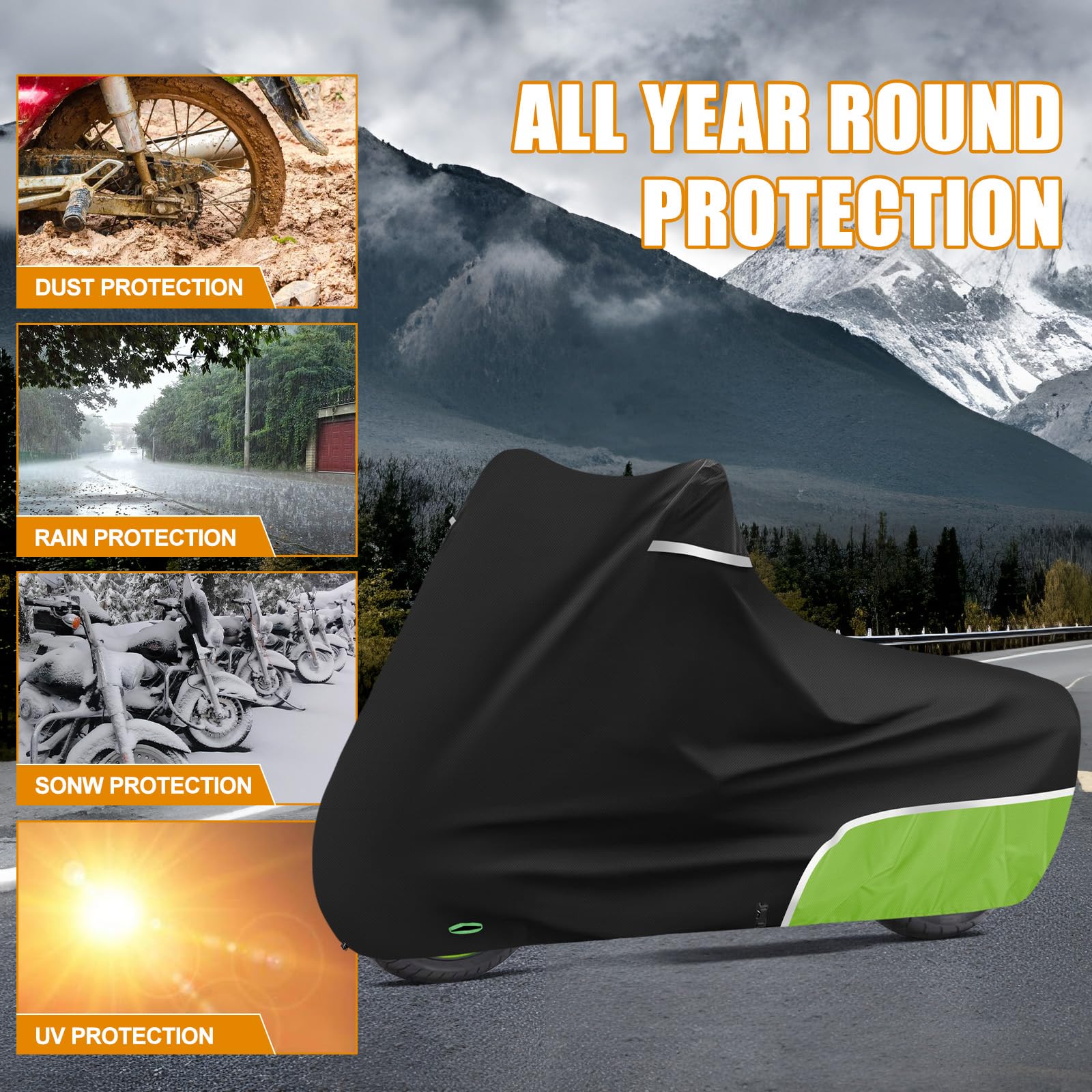 Bâche de Protection pour Kawasaki Vulcan S (sans Coffre) Housse Protection- Moto extérieur -Imperméable et résistante aux intempéries - Tissu Oxford 420D
