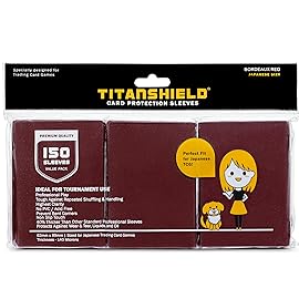 TitanShield (150 Sleeve/Bordeaux Red) Small Japanese Sized Trading Card Sleeves Deck Protector for Yu-Gi-Oh, Cardfight!! Vanguard & More