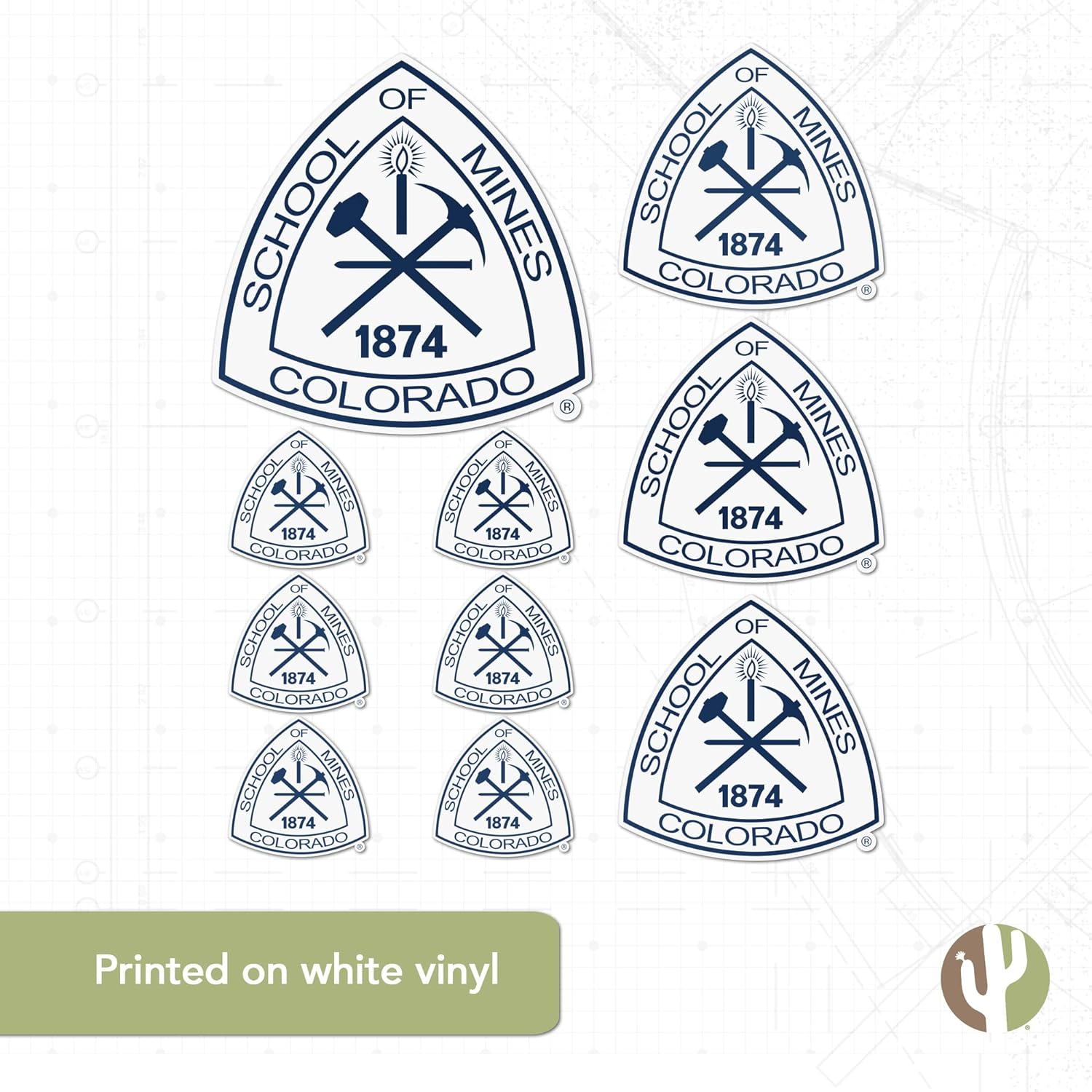 Desert Cactus Colorado School of Mines Sticker Orediggers Sticker Vinyl Decals Laptop Water Bottle Car Scrapbook T3 (Type 3-1) - Image 5