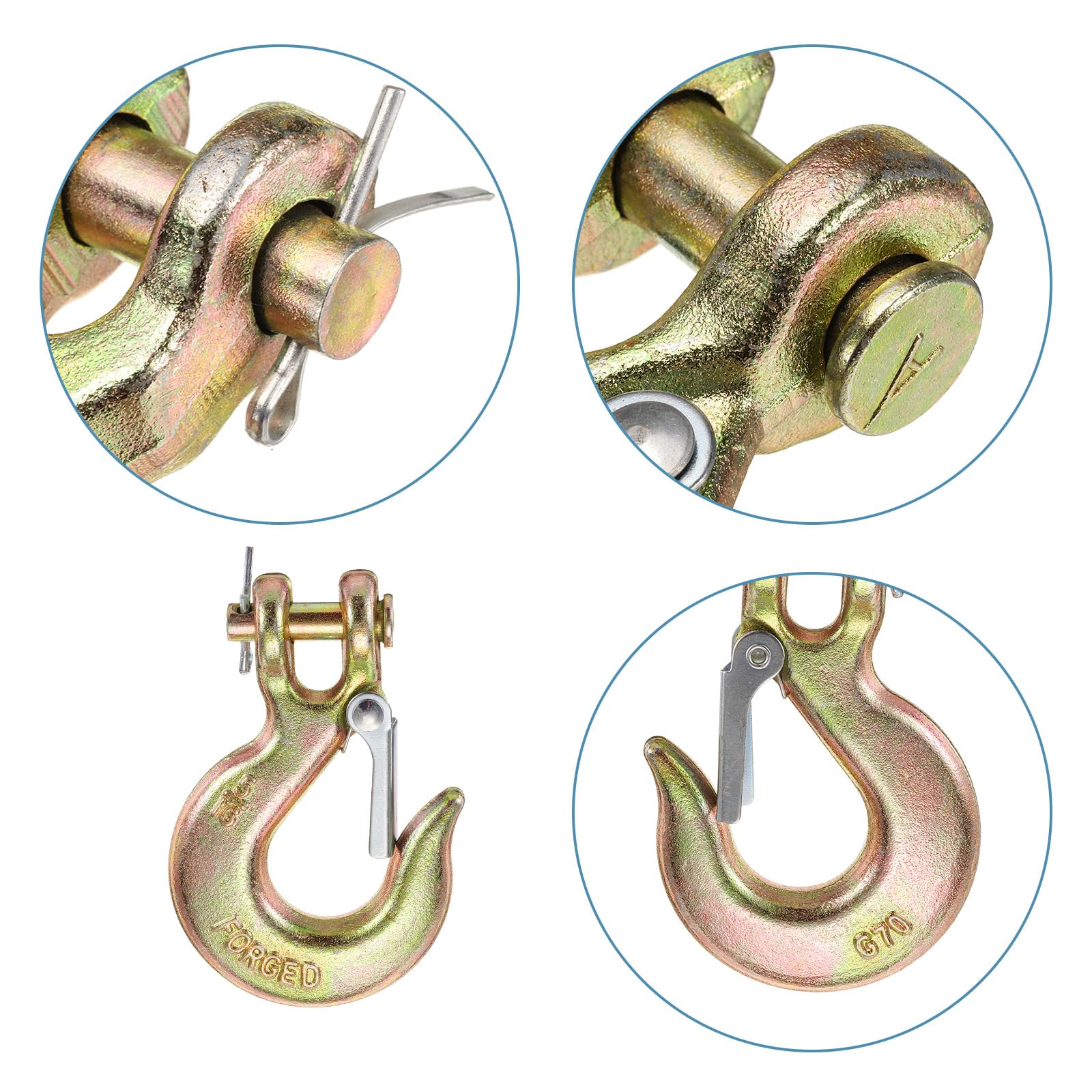 Ganci Per Sollevamento Prezzi Akozon Gancio A Forcella Da 1/4 Pollice Con Chiusura Di Sicurezza Gancio Di Sicurezza Bkg - Foto 6