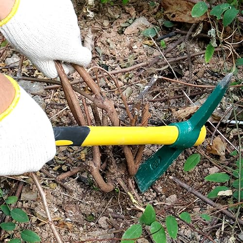 Miniatura 10 de ZOENHOU Paleta sólida de 15 pulgadas, púa de jardín forjada, herramientas manuales para agricultura de mattock con mango de fibra de vidrio