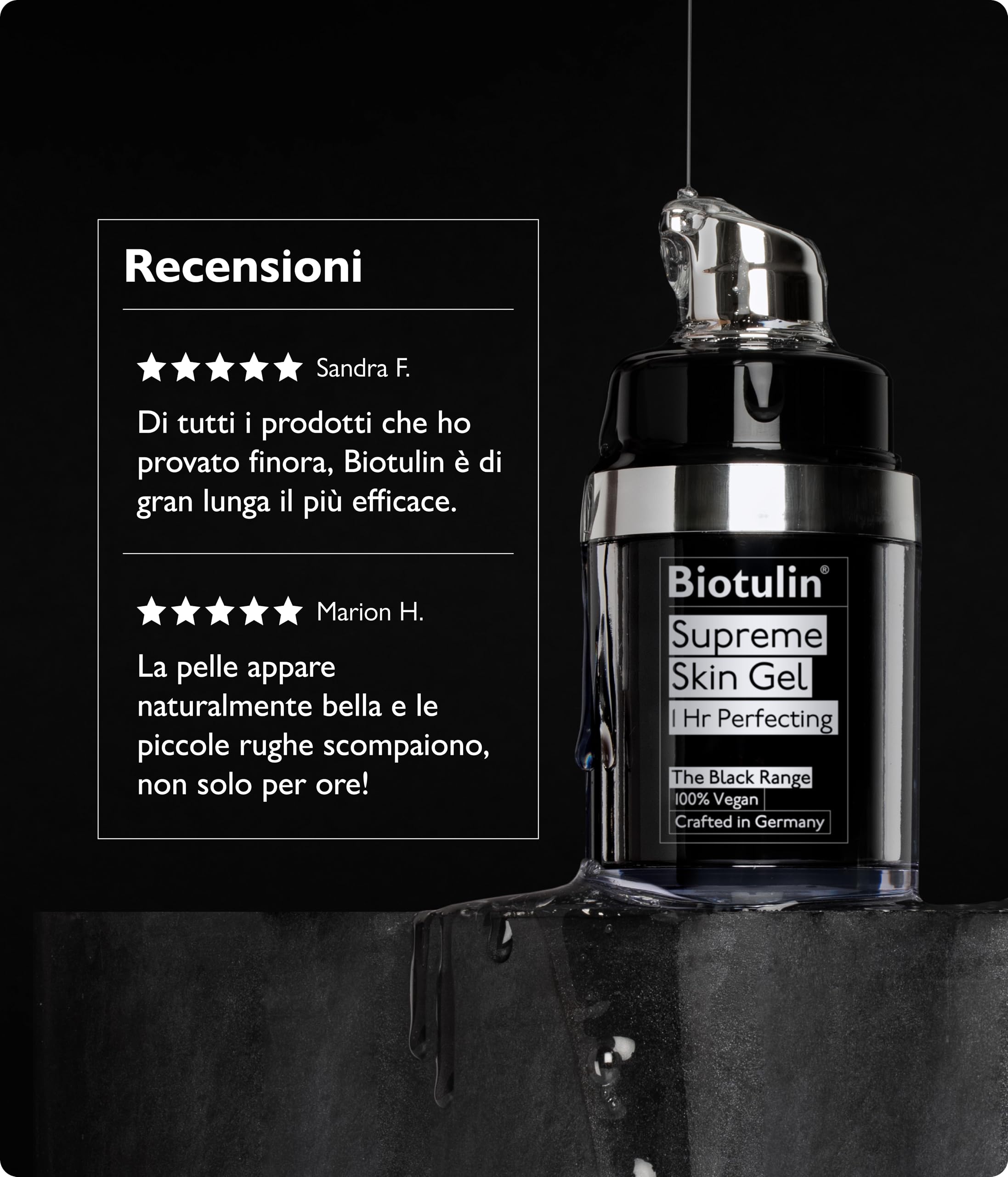 Biotulin - Supreme Skin Gel 15ml - Trattamento idratante antirughe con Spilantolo concentrato e Acido Ialuronico - Pelle liscia e rimpolpata in meno di 1 ora