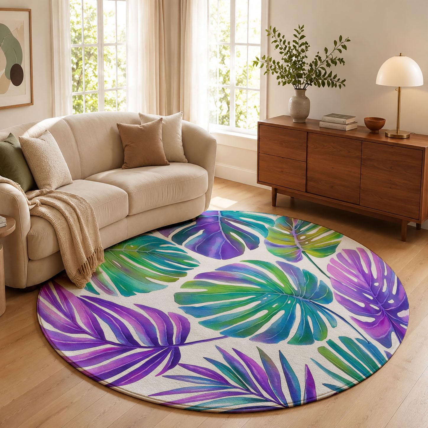 Tapis Style Aquarelle Onirique Rond 160cm