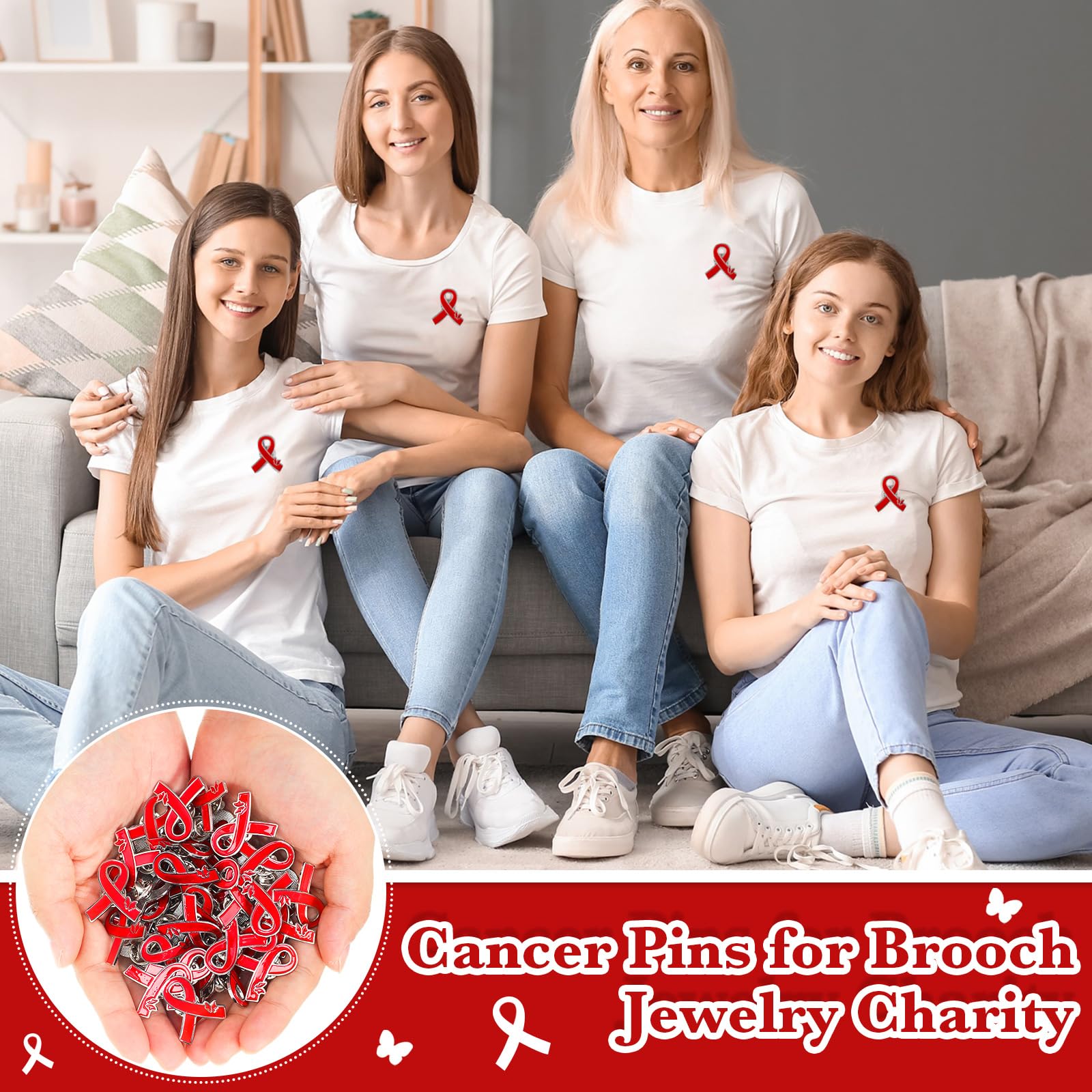 Ensemble De Ruban Rouge, VIH, Symbole De Sensibilisation Au SIDA