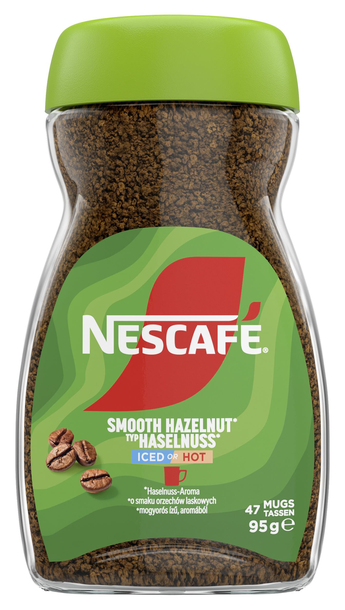 NESCAFÉ Typ Haselnuss, aromatisierter Instantkaffee aus 100% löslichem Bohnenkaffee, koffeinhaltig, 1er Pack (1 x 95g)