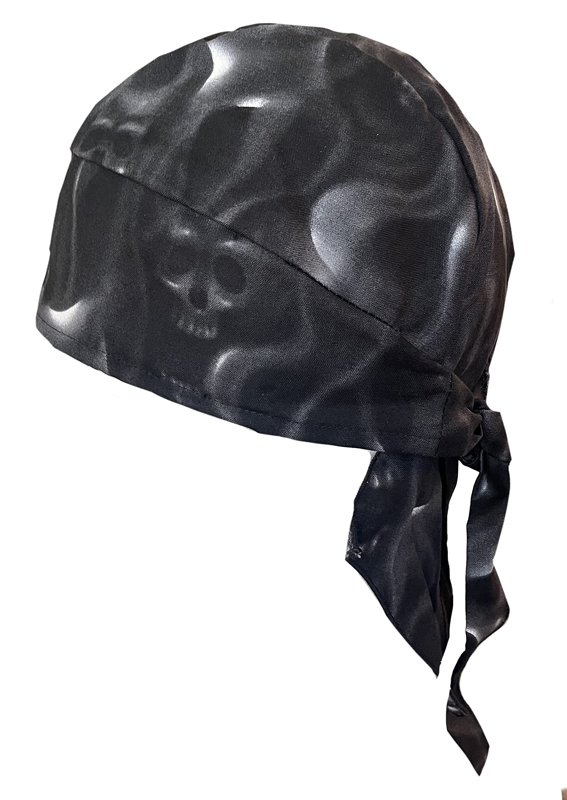 New Ghost Face Black Skull Cap Wide Brim Doo Rag Hat Bandana