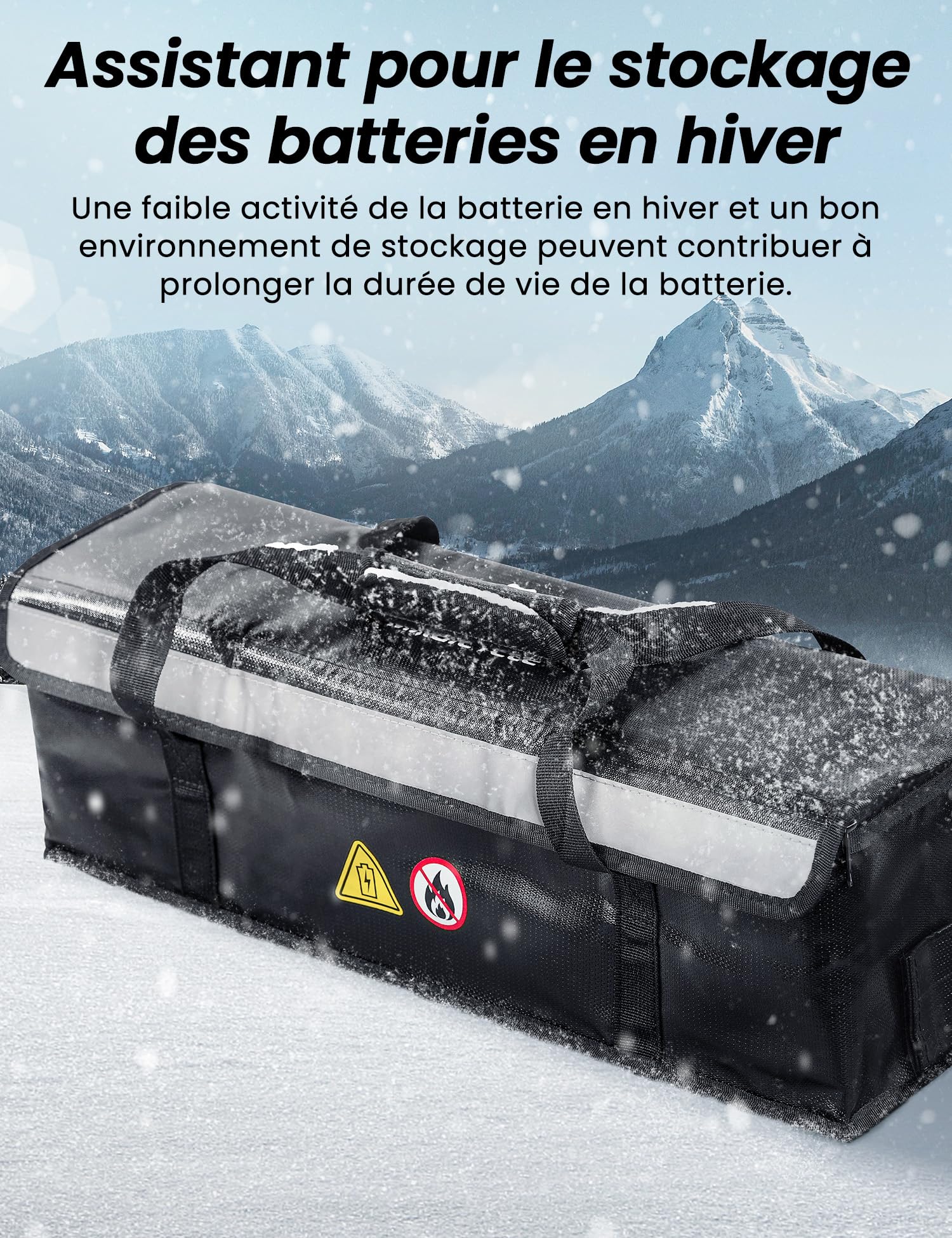 Batterie Trottinette Électrique, Sac à Batterie pour VAE Ignifuge, Boîte Ignifuge de Protection Pochette Anti Feu, Protection Contre les Explosions pour Batteries LiPo Vélo, Sac Anti Feu Lithium L