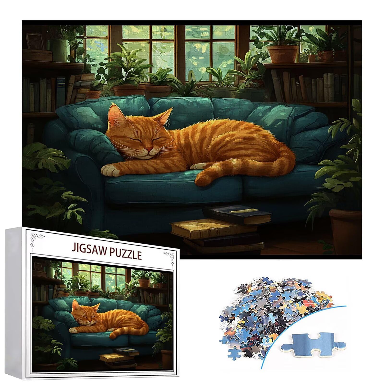 Puzzle 3000 elementów kot puzzle dla dorosłych zwierzę 122 x 81 cm unikalne rzemiosło klasyczne 3D drewniana układanka do rodzinnych gier aktywnych, układanka do samodzielnego wykonania nawet do