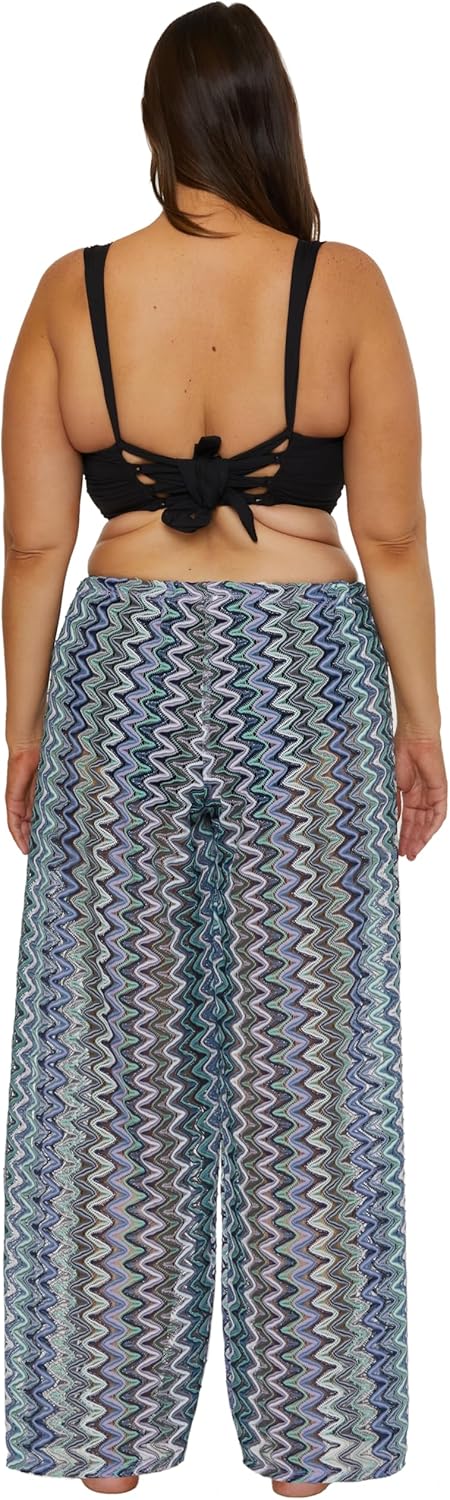 BECCA womens Sundown Zig Zag Pants, Casual, Split Leg, Beach Cover Ups for Women - Image 4