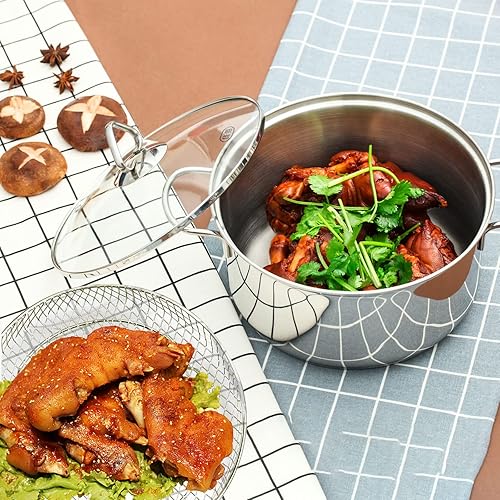 Miniatura 6 de Estantes para freidora de aire de 8 pulgadas, accesorios universales para freidora de aire, estante para hornear, parrilla redonda apilable, acero