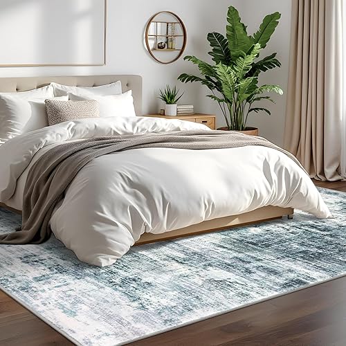 Miniatura 119 de IOHOUZE Alfombra pequeña abstracta de 2 x 3 pies, alfombra de entrada lavable para entrada interior, alfombras con respaldo de goma, alfombra Gris