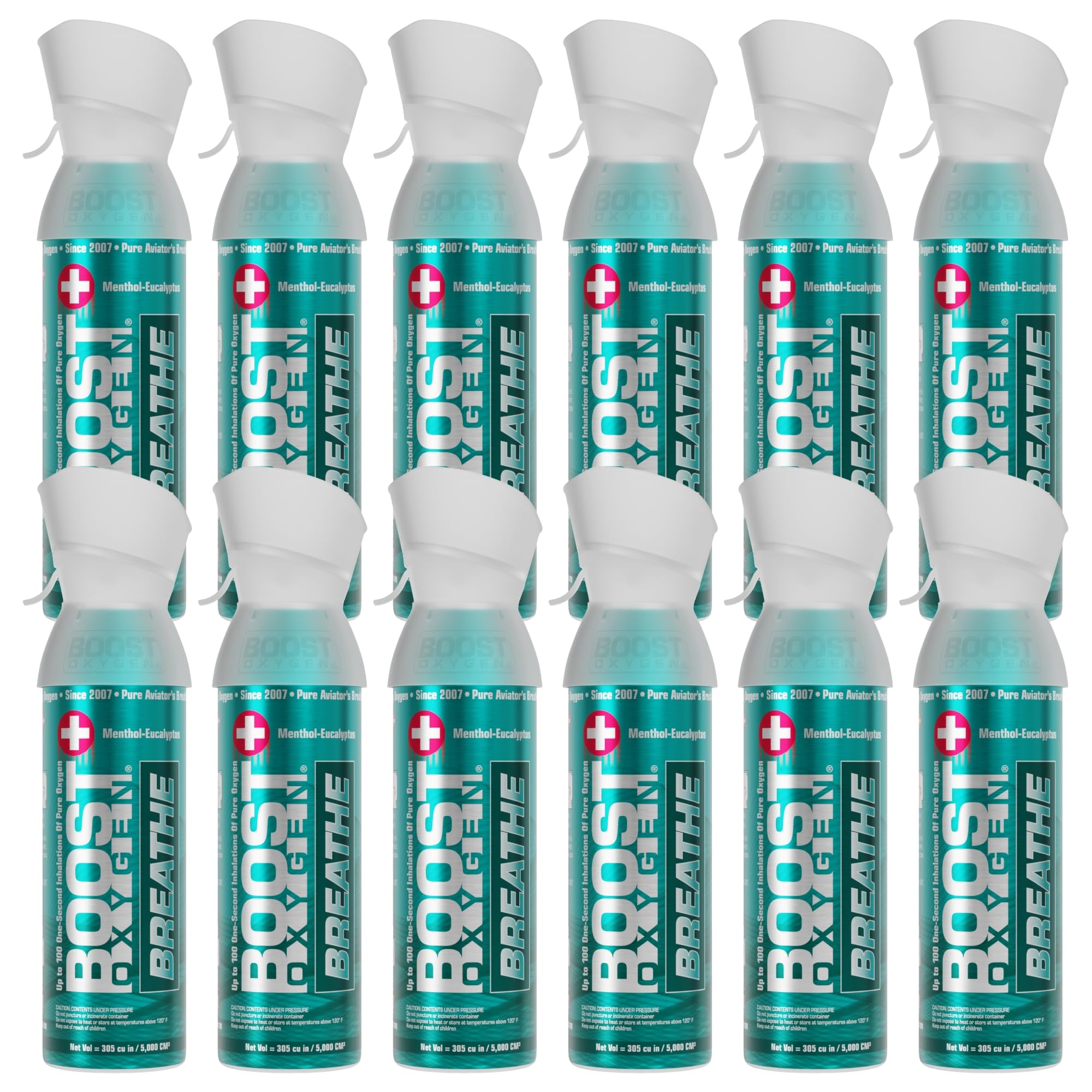 Boost Oxygen Medium Breathe Menthol-Eucalyptus 5L Canister, 12 Pack