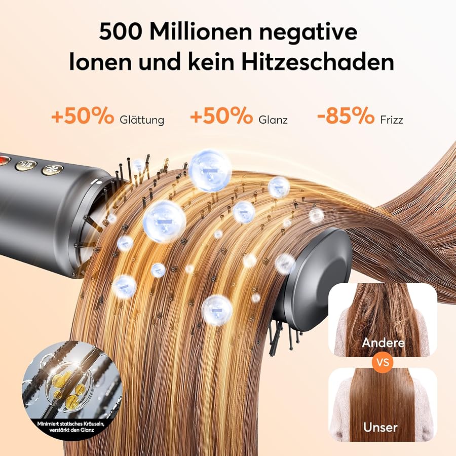Bopcal Professioneller Airstyler 5 in 1 Hairstyler Set – Ionen Föhn, Auto-Wrap Lockenstab, Warmluftbürste, Rundbürstenföhn & Glätteisen für Locken, Beach Waves, Volumen und glattes Haar, Bild 5