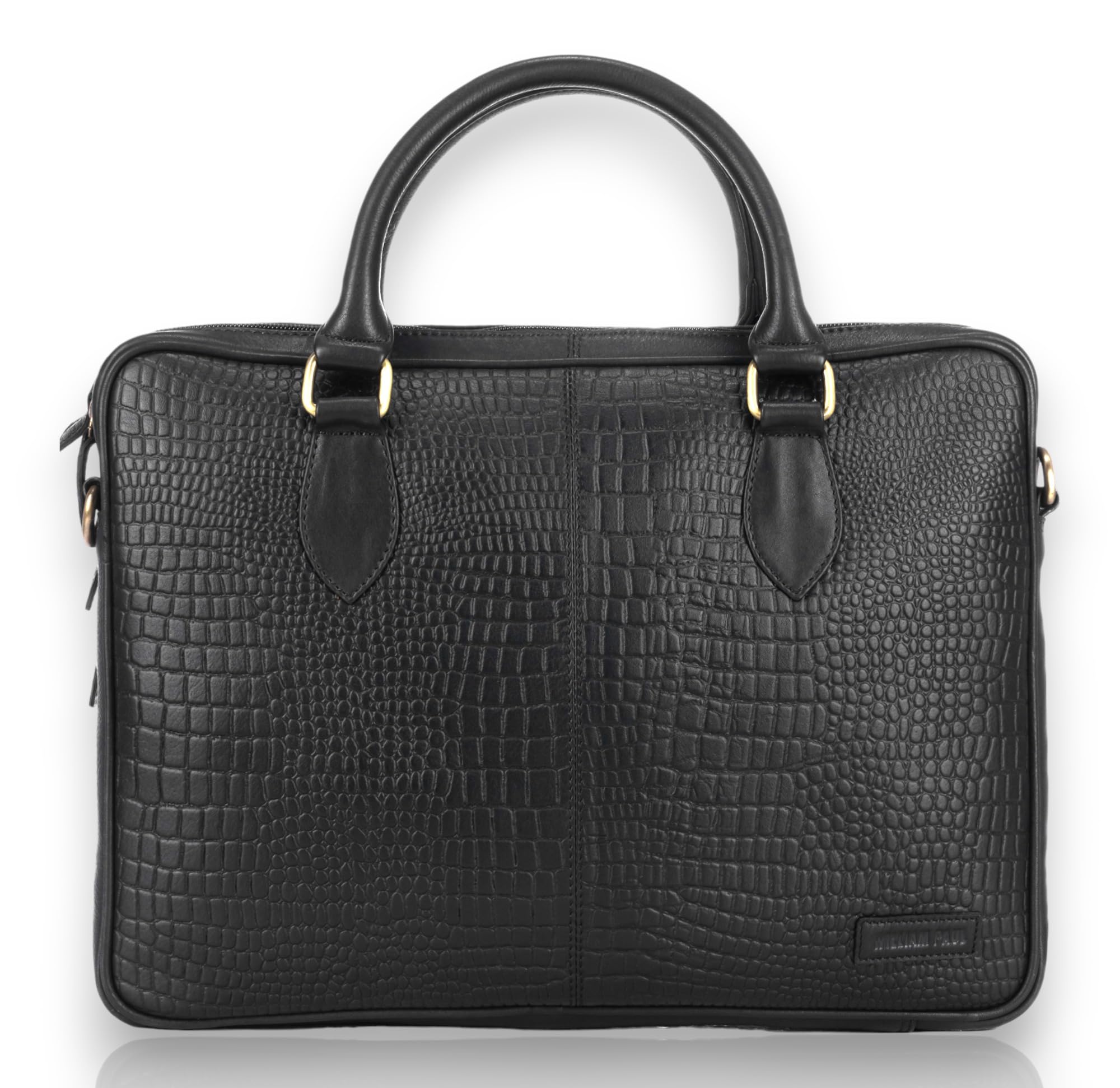 WILLIAM PAUL Genuine Leather Double Compartment Mens Laptop Messenger Bag(15.6 inch) (Western, BLACKCROC) (B0CPT7KPZV) Amazon Price History, Amazon Price Tracker