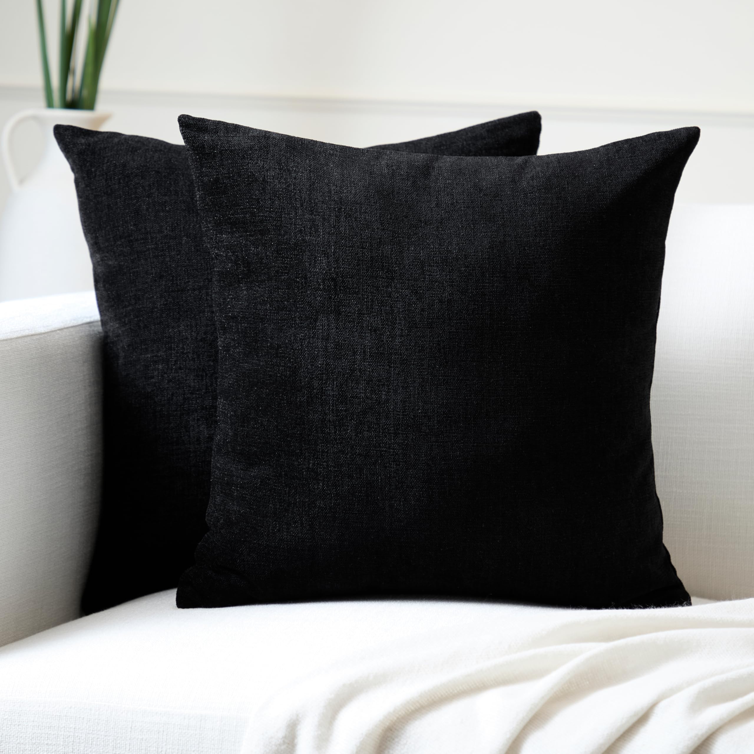 Amazon.com: Encasa XO Thick Chenille Throw Pillow Covers Set of 2