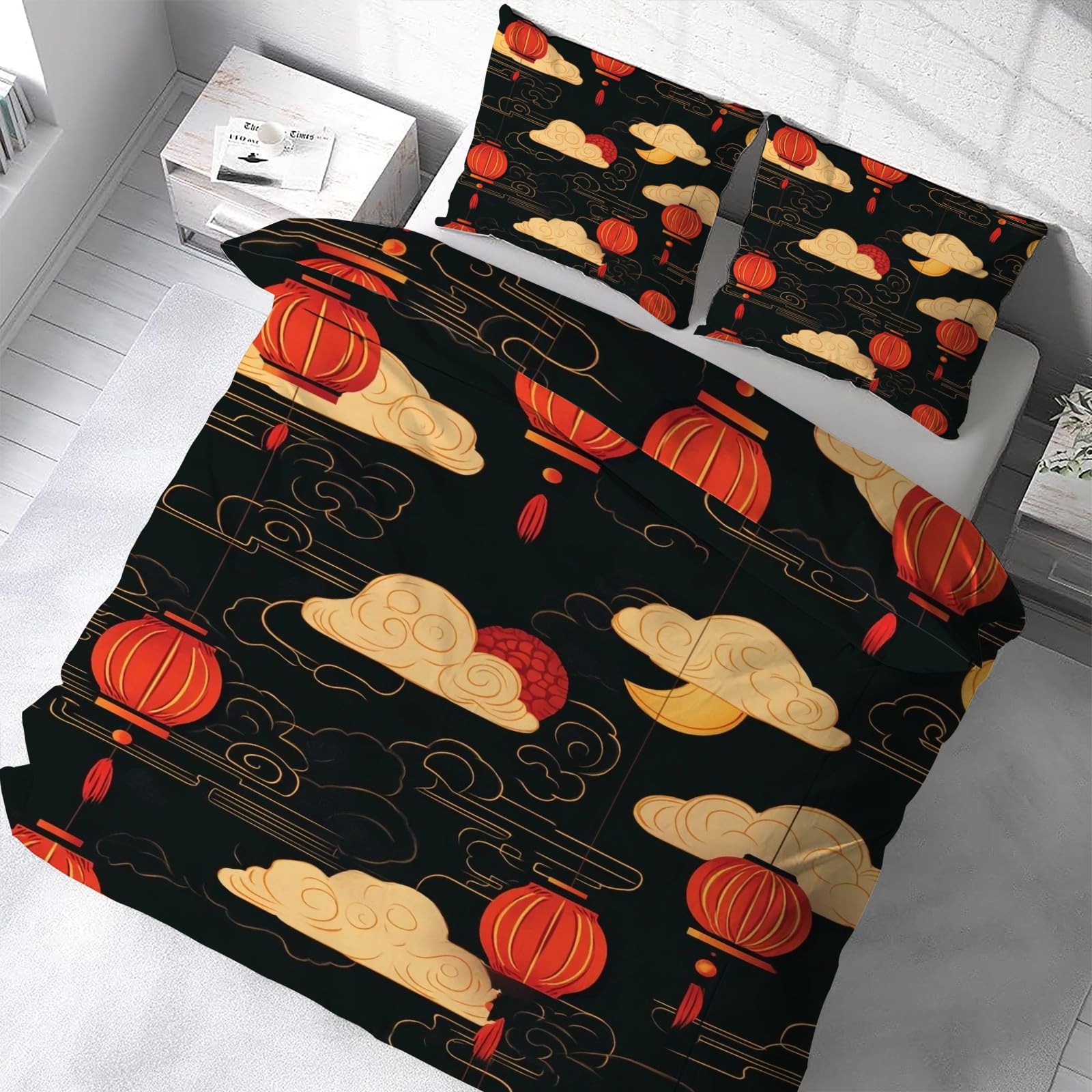 Housse de couette 220x240 anti-glissement avec zip pour un lit double toujours impeccable