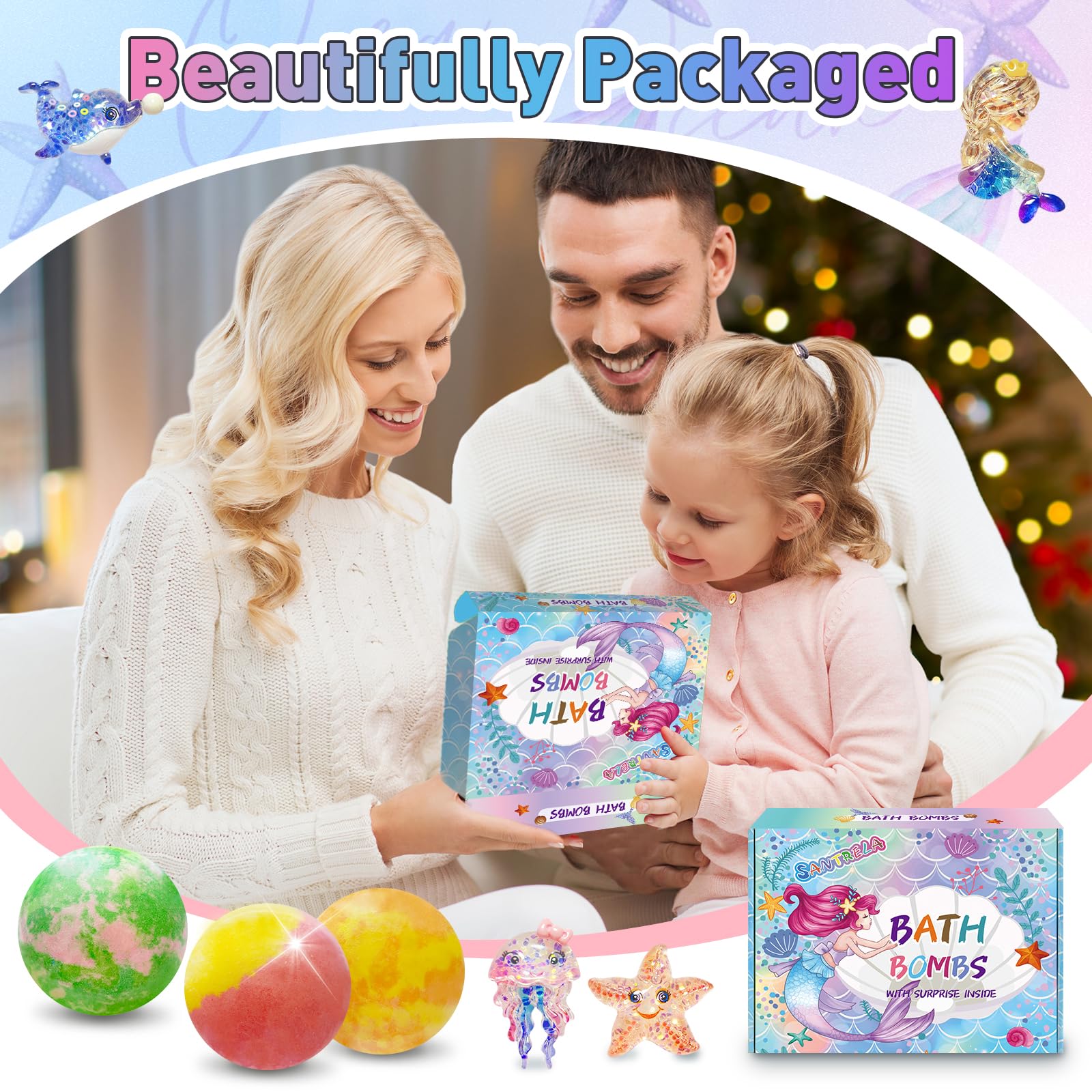 Kids Bath Bombs with Surprise Toys, 12-Pack Shea & Cocoa Butter Set