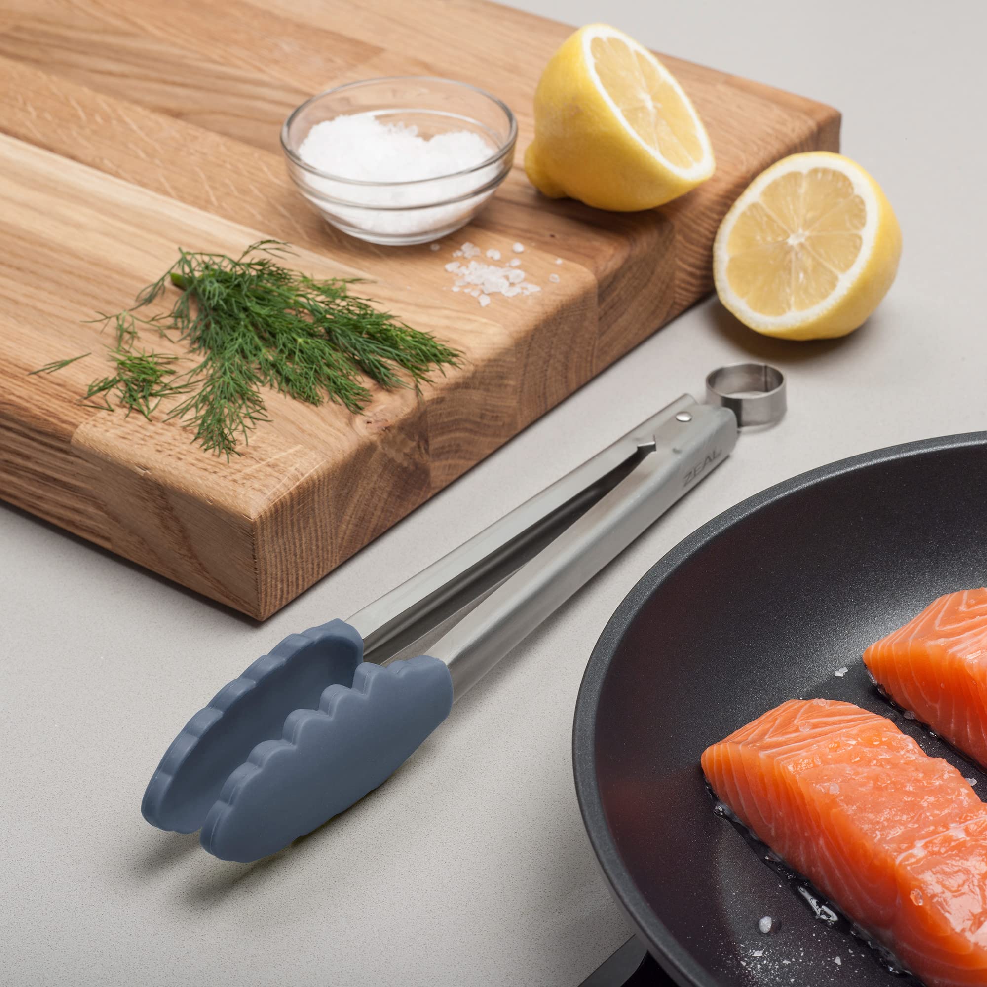 Zeal Pinzas de cocina antiadherentes de silicona con asas de acero inoxidable (26 cm)