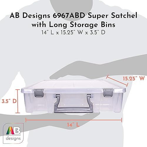 Miniatura 2 de AB Designs 6967ABD Super Satchel con 9 contenedores mixtos en el interior, contenedor apilable para organización de almacenamiento en el hogar,