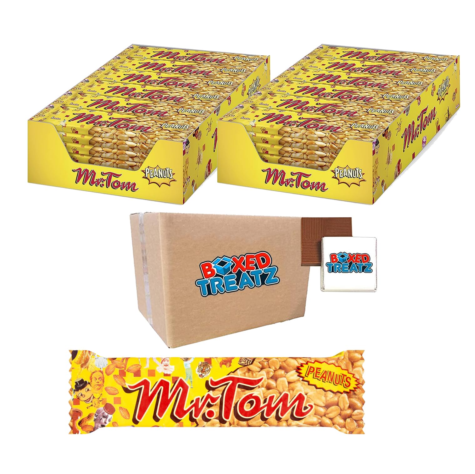 Mr Tom Peanut Bar 72 X 40g - Surprisingly Light, Crisp & Easy To Eat, Boxed Treatz