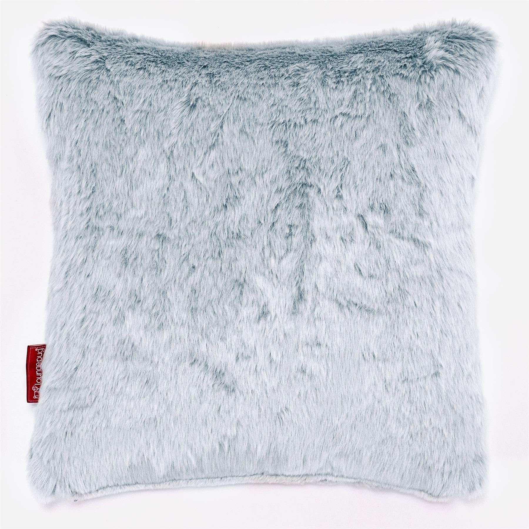 Lounge Pug Faux Rabbit Fur Scatter Cushion Dusty Blue 47 x 47 cm Decorative Pillow Filled