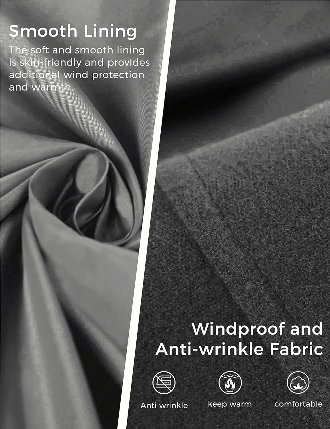 Wantdo Winter Mid-Long Trench Coat Fabric Features