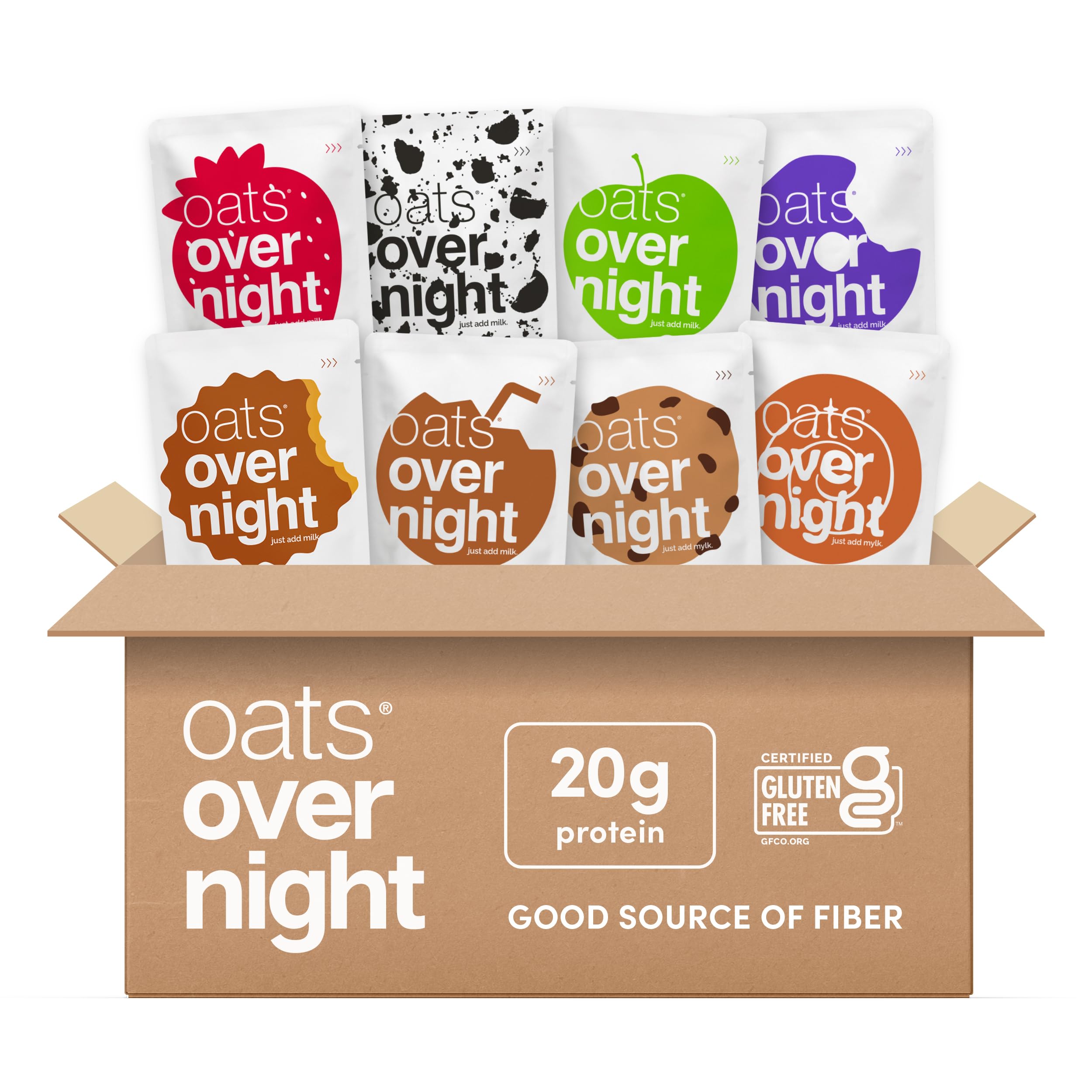 Party Variety Pack - High Protein, High Fiber Breakfast Protein Shake - Gluten Free Oatmeal, Non GMO High Protein Oatmeal - Cookies & Cream, Coconut Cream Pie & More Flavors (16 Pack)