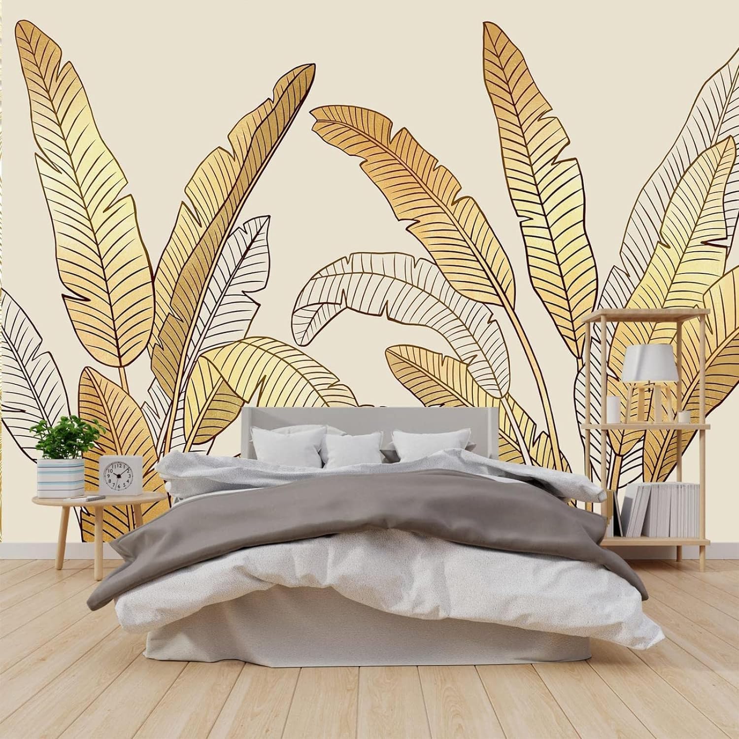 Papier peint mural 500x350cm grand format imprimé HD fleurs et feuilles