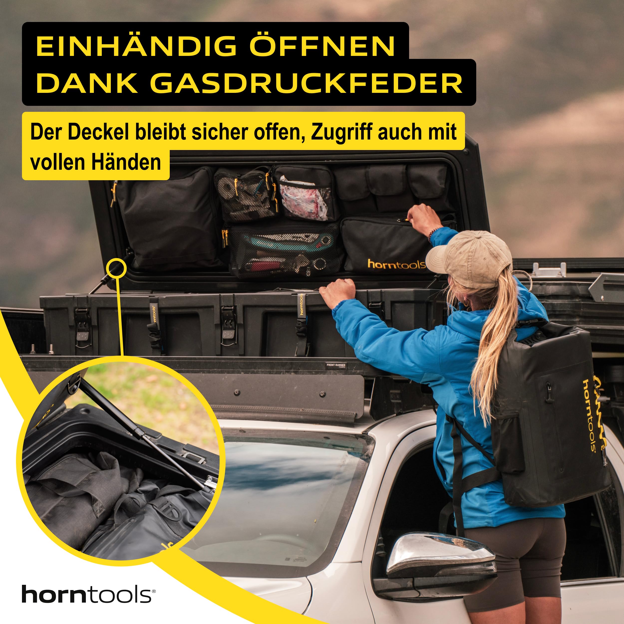 horntools Offroad Dachbox Auto - 98 L, Wasserdicht - Overlanding & Camping