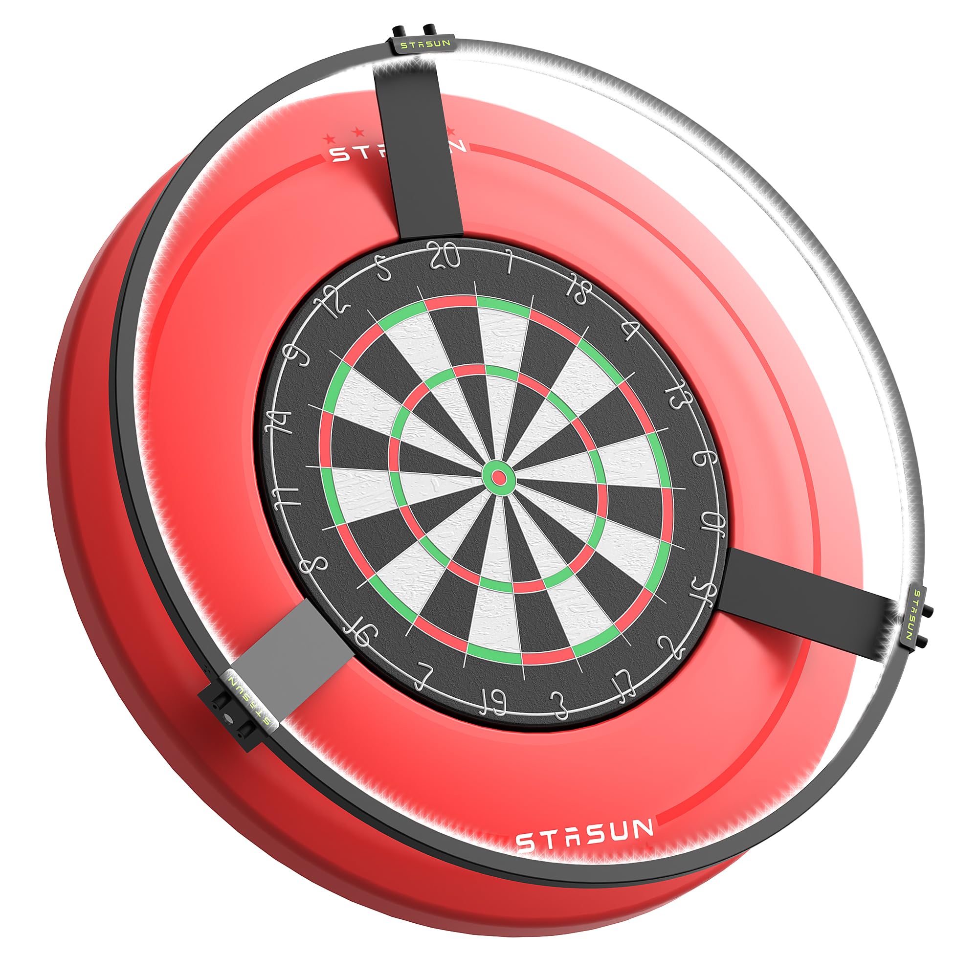 STASUN 360°Dart Beleuchtung,LED Dartscheibe Licht,Bnehmbar Dartboard Surround Lighting System,24W 6500K Magnetisches Dart Lichtring und Zubehör für Das Gesamte Board