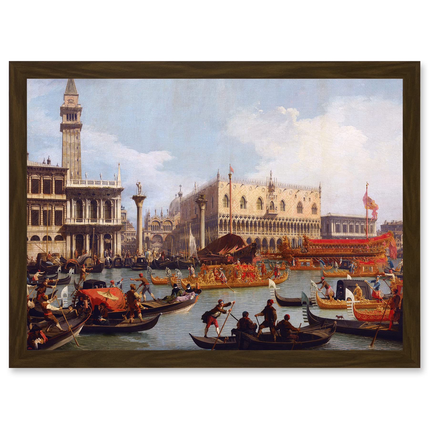 Artery8 Canaletto Bucentaurs Return Venice Italy Painting Artwork Framed Wall Art Print A4