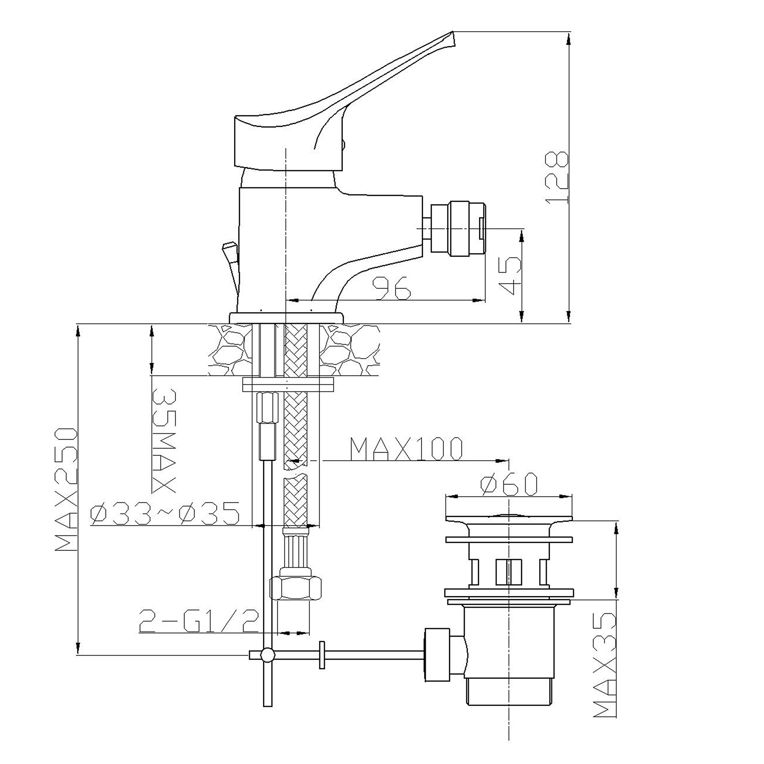 Ambrosiana SEI14010000 Rubinetto Miscelatore Bidet, Cromo