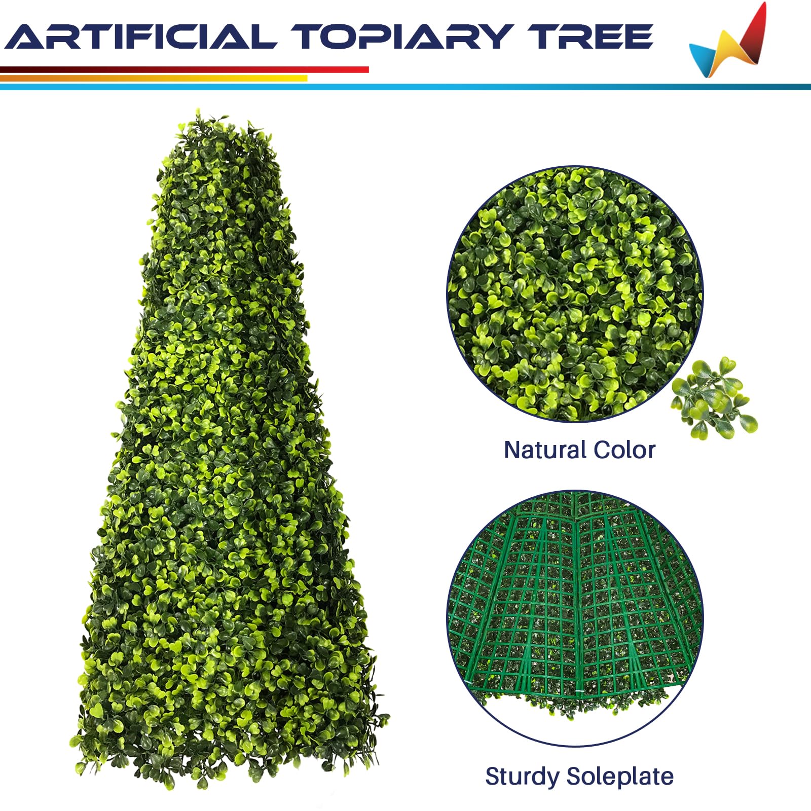 Windscreen4less Albero Topiaria Artificiale A Torre – Finto Sempreverde Per Interni/Esterni – Senza Vaso