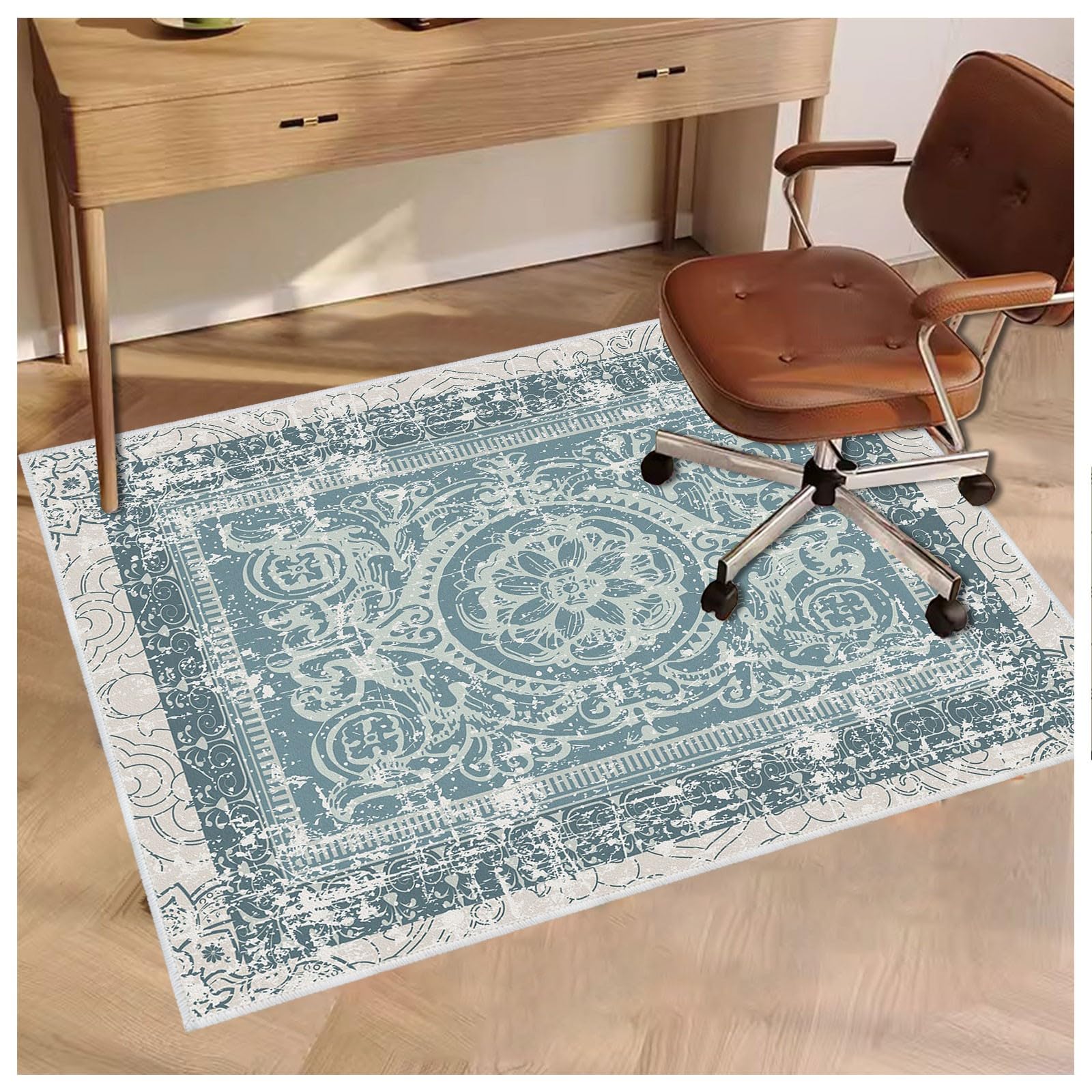 Round Desk Chair Rug Under Desk Rug Office Chair Mat For Hard Floors 4x5 Feet Pink - Desk ...