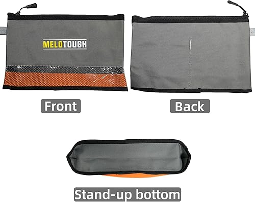 Miniatura 7 de MELOTOUGH Bolsas de herramientas con bolsa de herramientas pequeña con cremallera, bolsa de herramientas de 12 pulgadas, organizador multiusos con