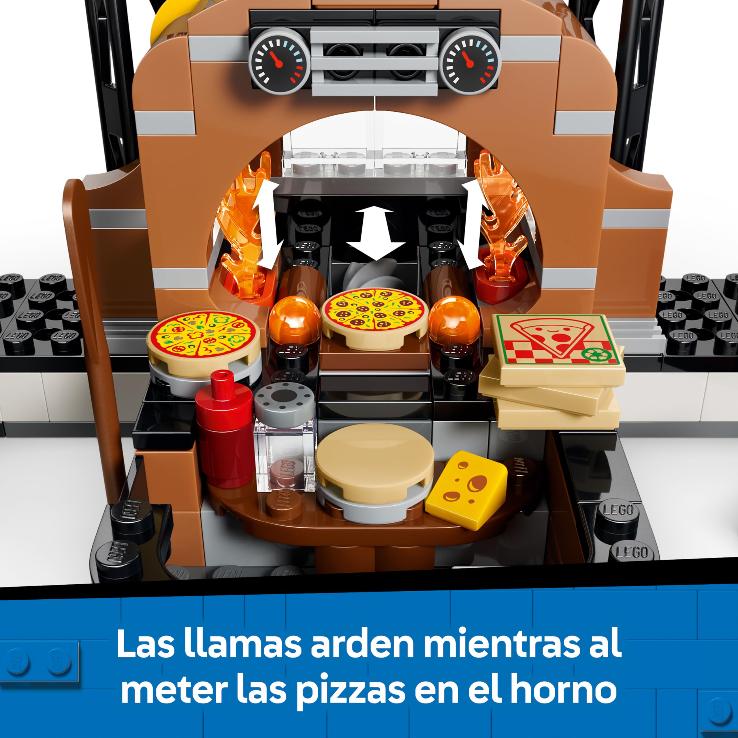 LEGO City Experiencia de Pizza a Domicilio con Vehículos – Coche, Moto y Dron de Juguete, Comida, Máquina Recreativa y 4 Minifiguras – Regalo de Cumpleaños para Niños de 6+ Años – 60496