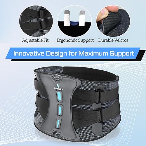 Miniatura 5 de NEENCA Soporte lumbar para aliviar el dolor de espalda baja, cinturón de apoyo lumbar de grado médico para mujeres y hombres, hernia de disco,