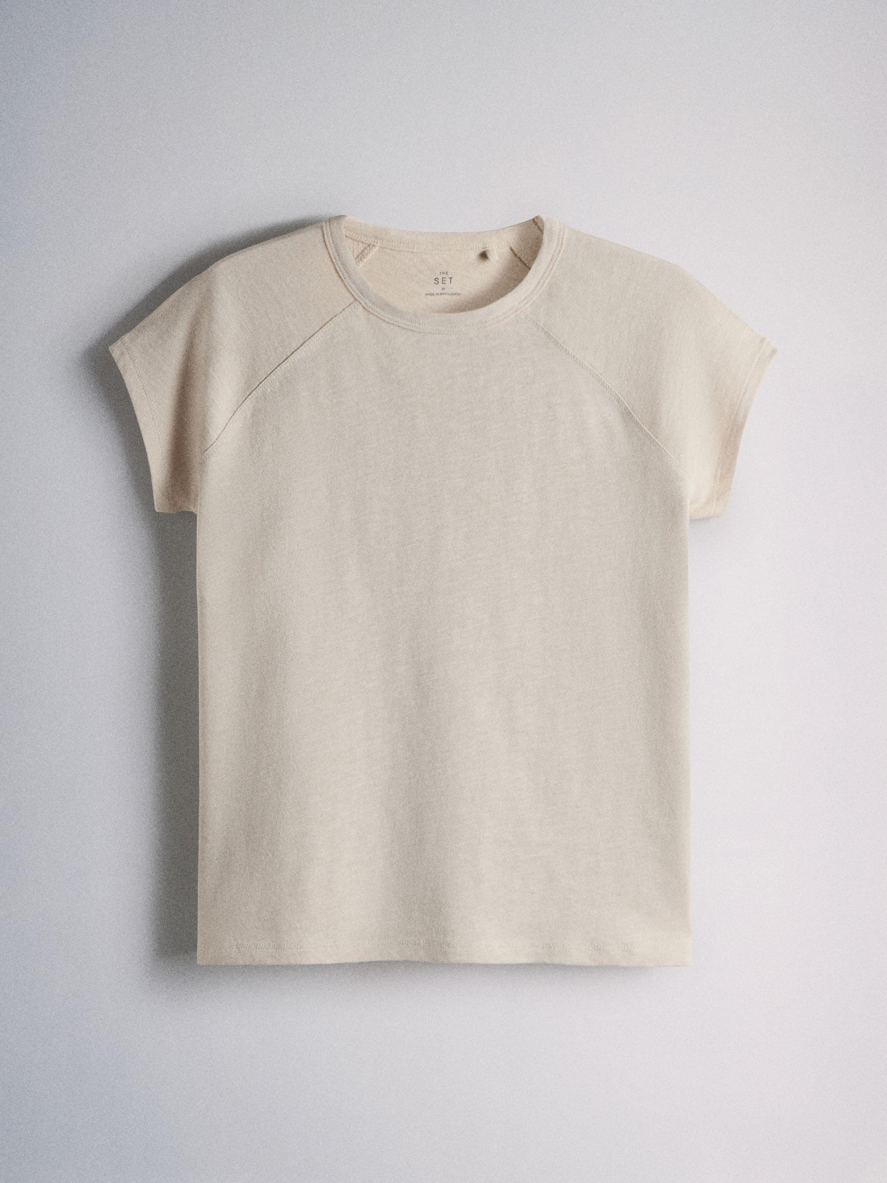 THE SET Femme T-Shirt à Manches Raglan, Lot de 5 | Coupe standard, 100 % coton