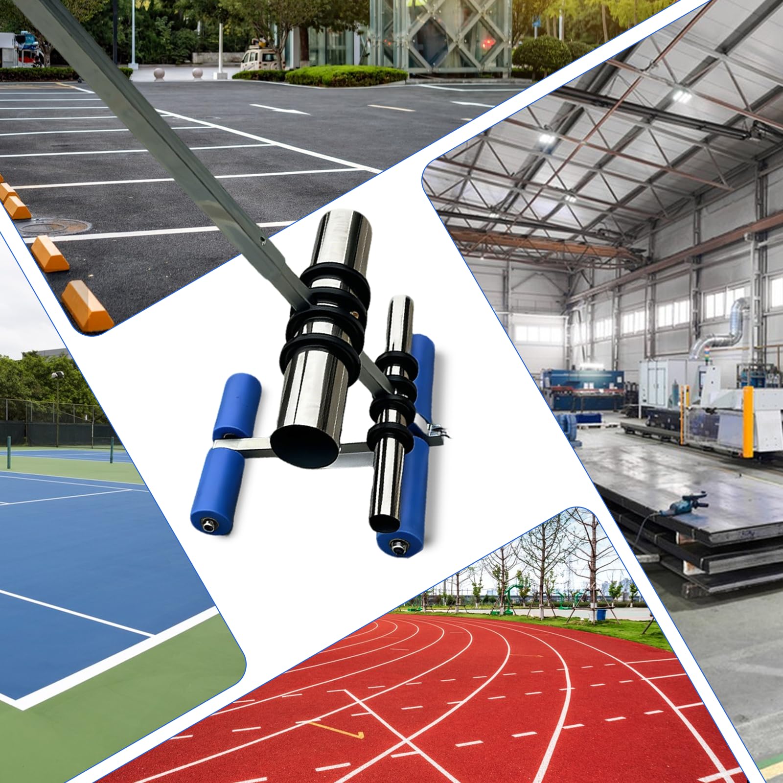 Applicatore di Nastro per Pavimenti, Macchine per Tracciare Linee di Campo da Gioco con Kit di Cerchi da Disegno Strumento Manuale per La Marcatura del Nastro Spaziatura Regolabile Marcatura Rapida