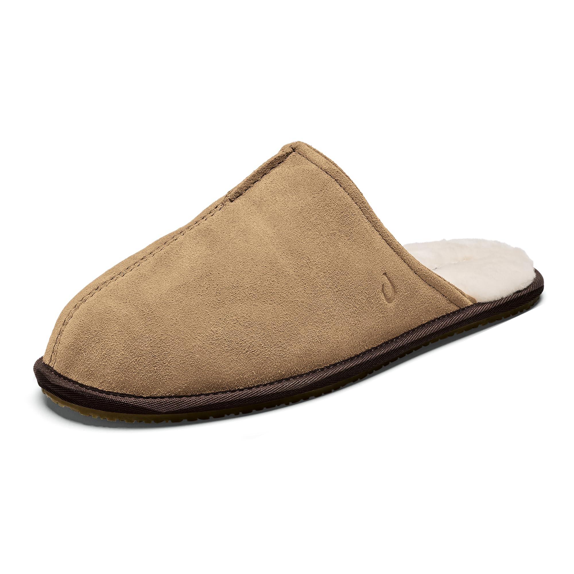 OluKai Men's Ku'ono Suede Shearling Scuff Slippers with Wet Grip Sole