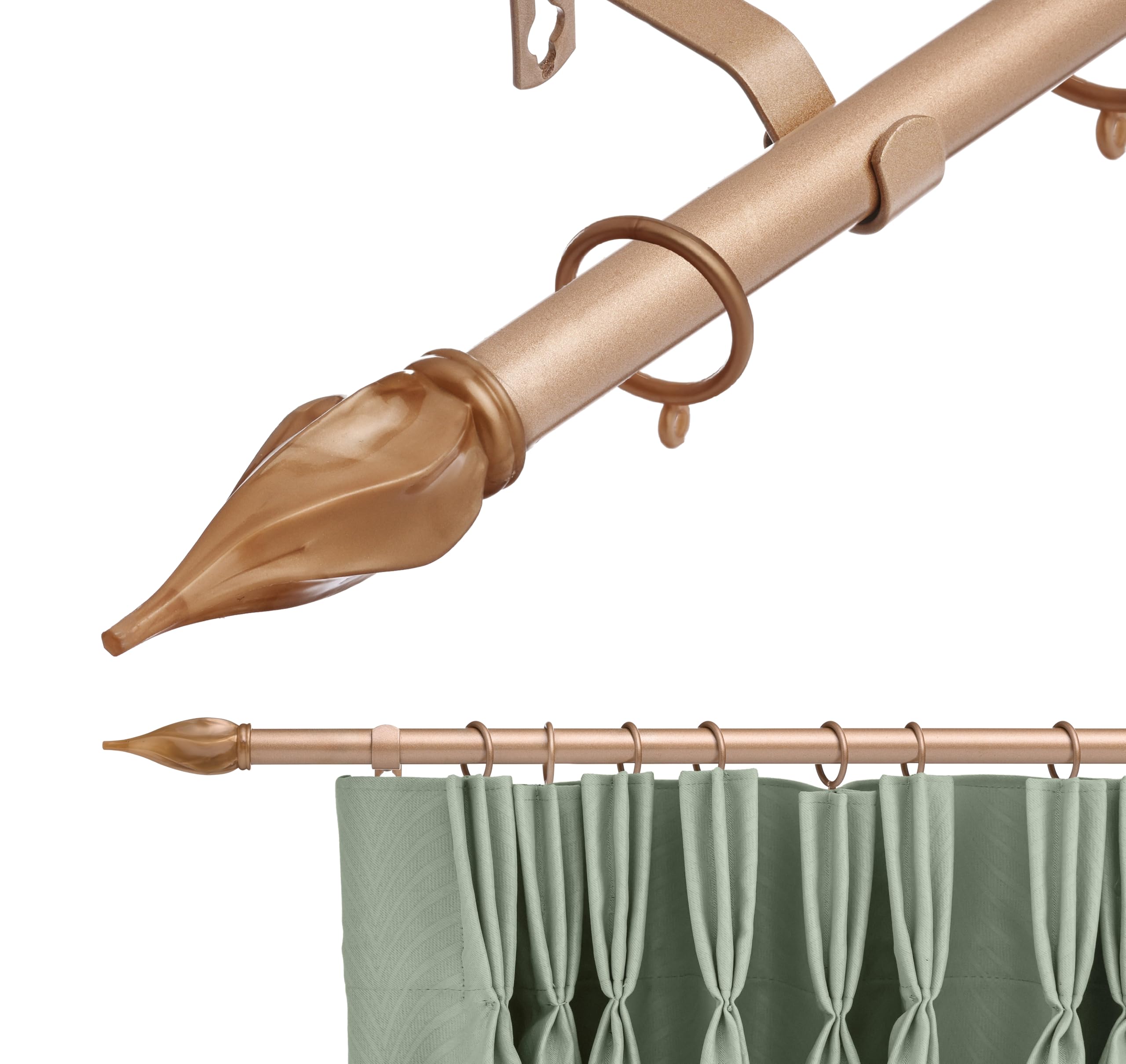Lister Cartwright Bronze (Spiral) 19 Mm Extendable Metal Curtain Pole Rods - Bronze (Spiral Finials, 210-360 Cm)