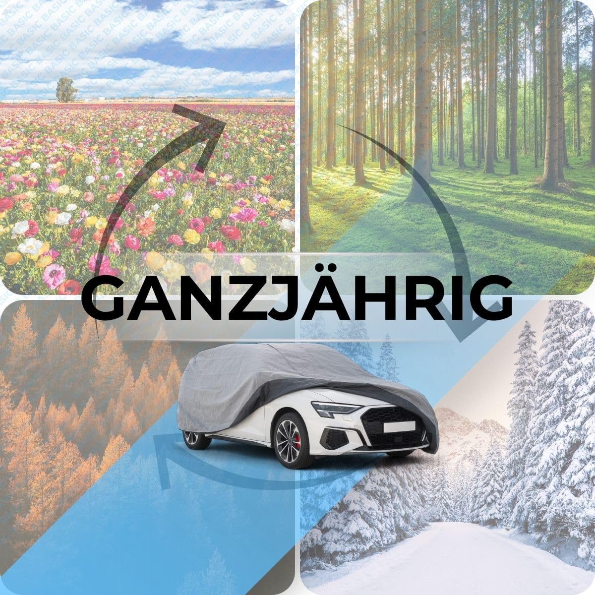 Z4L Autoabdeckung passend für Corsa E, F- 4-Lagiges, atmungsaktives Material, Schützt vor Schnee, UV, Ganzjährig