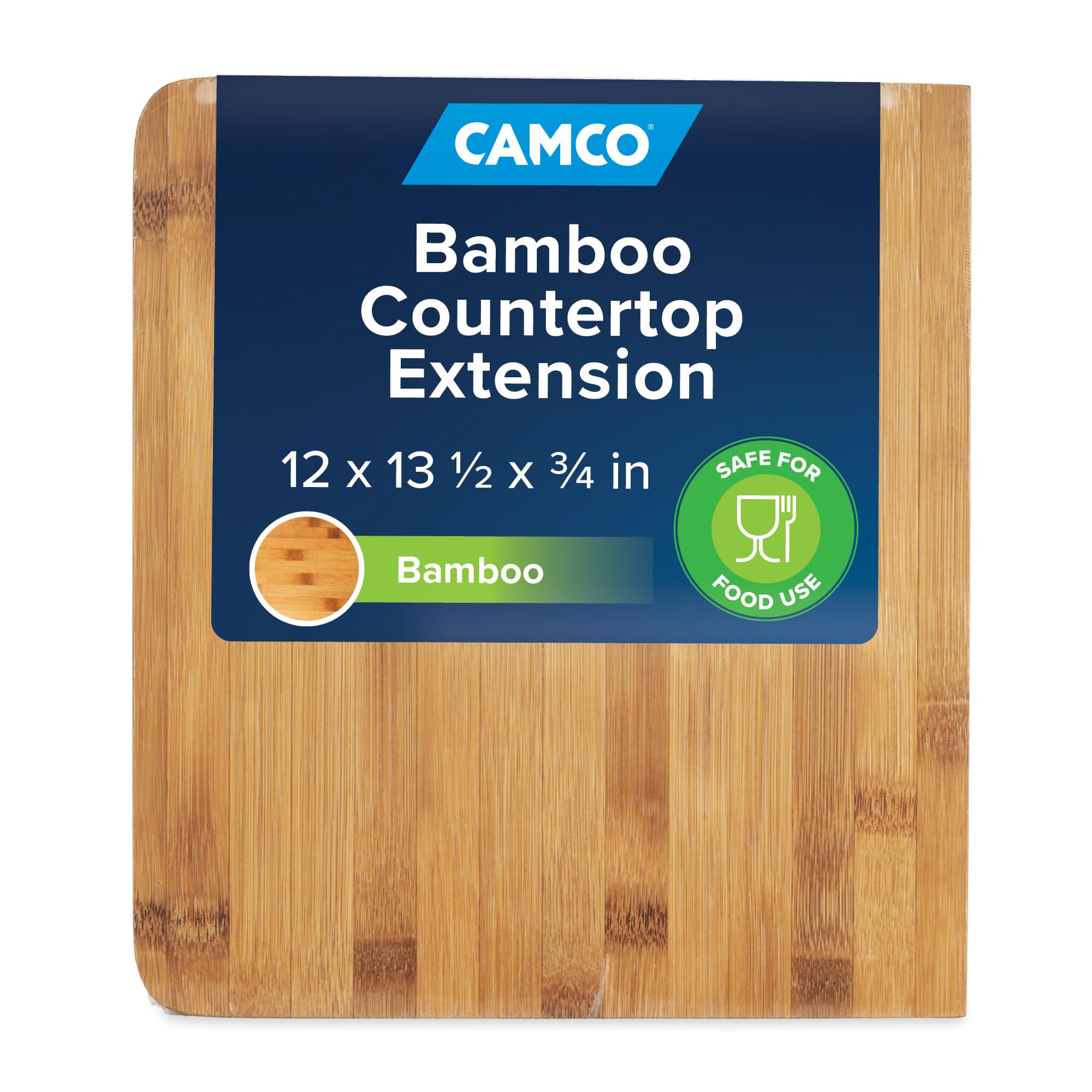 Camco 30,5 x 34,9 x 1,9 cm Bambus-Akzente, Wohnmobil, praktisch und langlebig, zusammenklappbare Holz-Arbeitsplattenverlängerung, geeignet für Lebensmittelkontakt, Braun