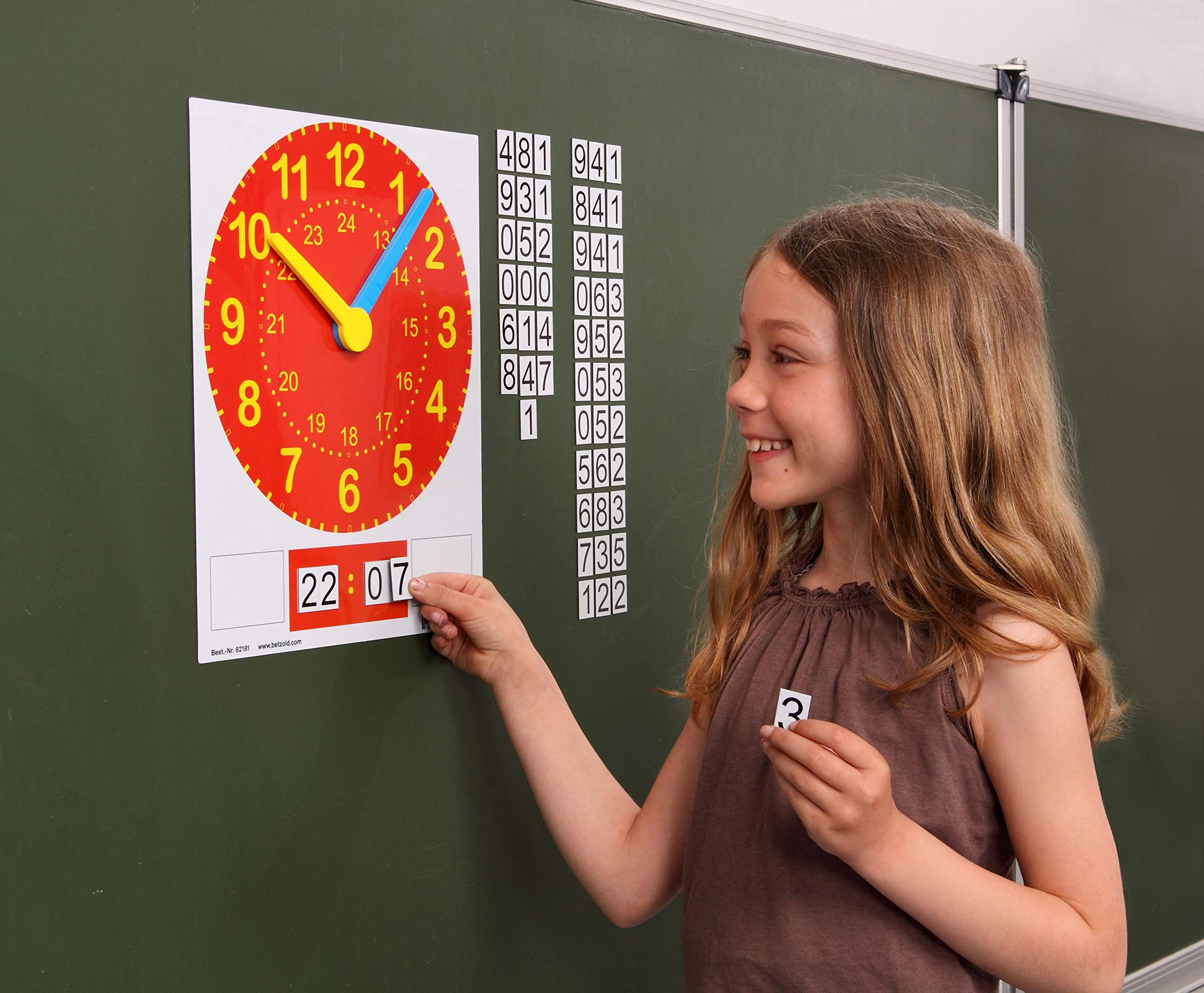 Betzold - Magnetische Tafel-Uhr - Zeitdarstellung Schule Unterricht Uhrzeit