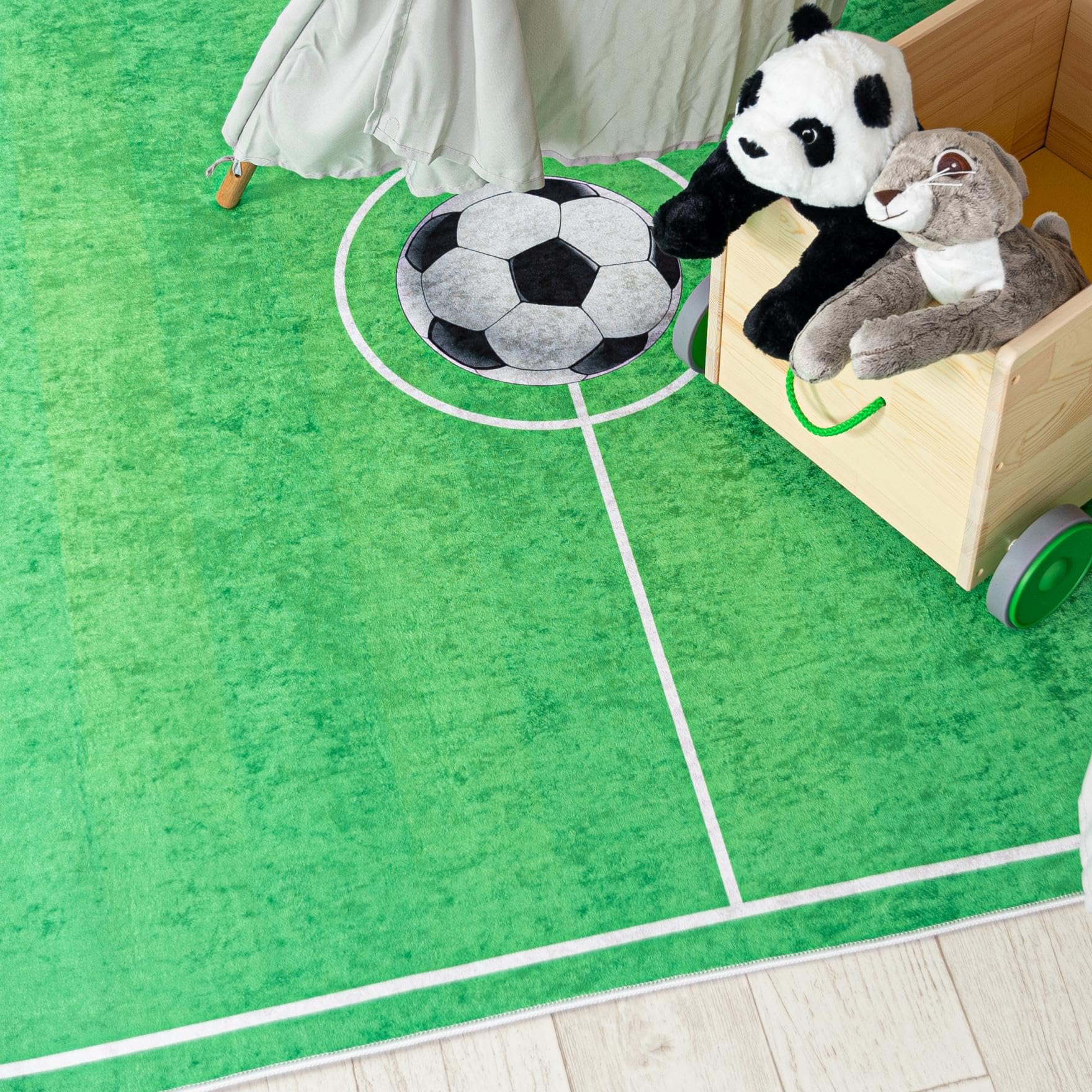 Tappeto Gioco Bambini Mazovia - Morbido Peluche Corto Antiscivolo 200x300 Cm - Verde Per Camera O Soggiorno - Foto 11